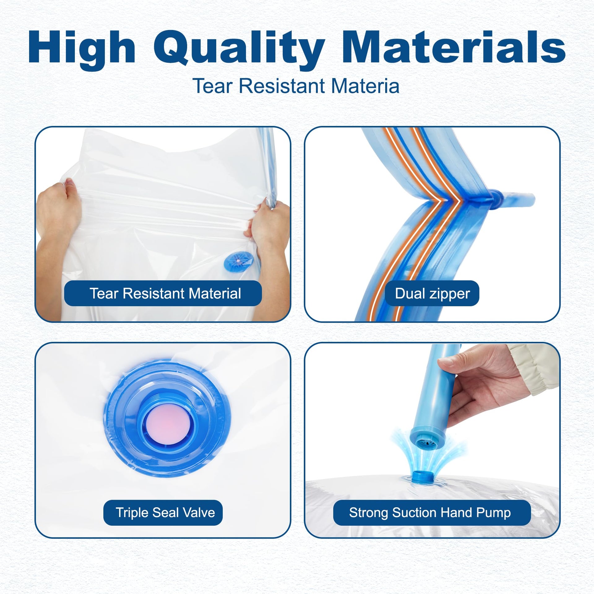 22 Pack Vacuum Storage Bags with Pump (22 Count)