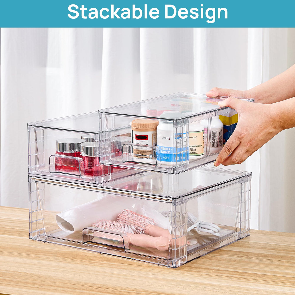 Clear Stackable Storage Drawers (6 Count)