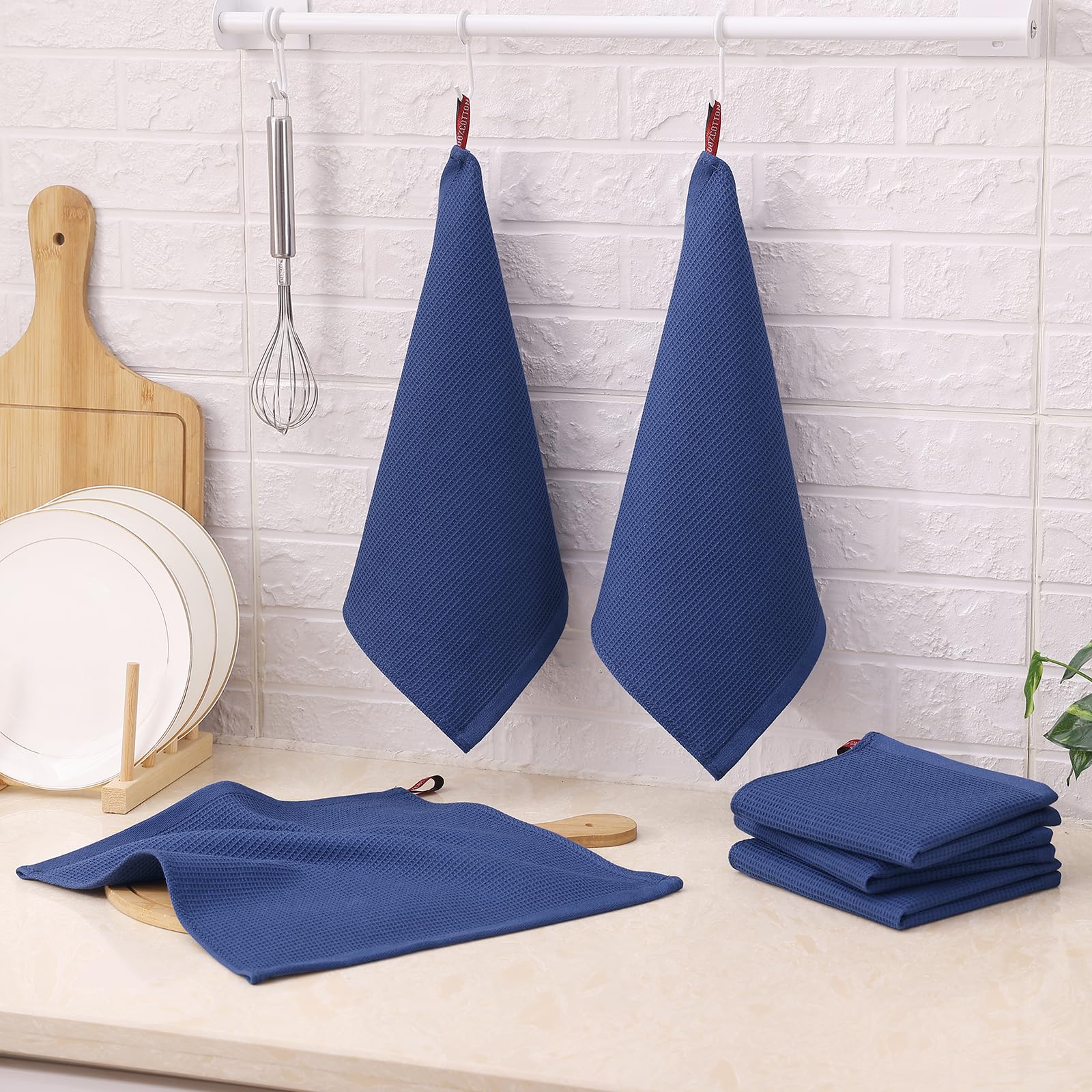 100% Cotton Waffle Weave Dish Cloths (6 Count)