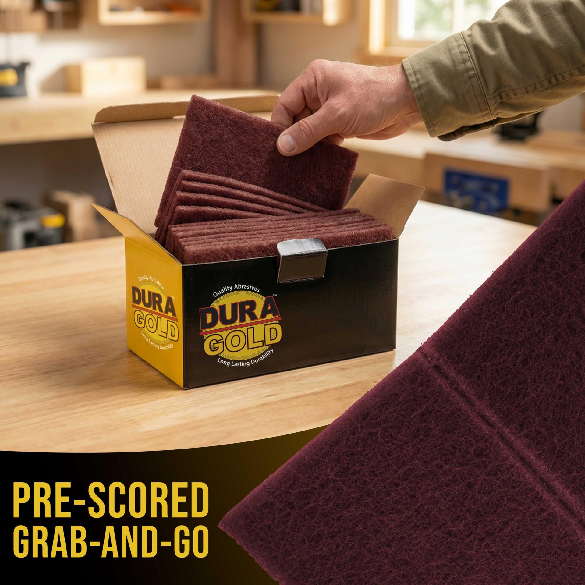 Premium 6" x 9" Maroon General Purpose Scuff Pads (10 Count)