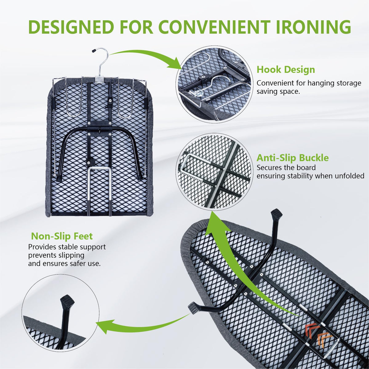 Metal Foldable Tabletop Ironing Board with Iron Rest