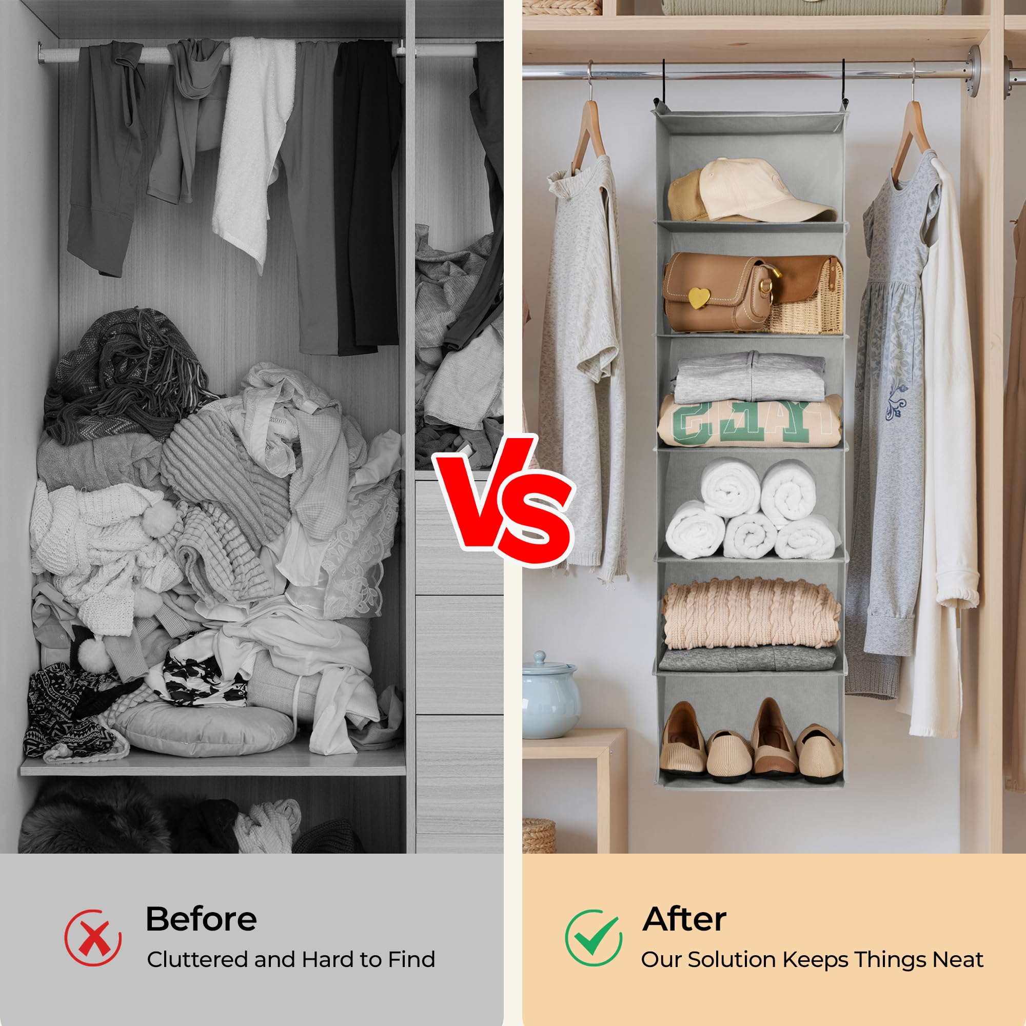 6 Shelf Hanging Closet Organizer