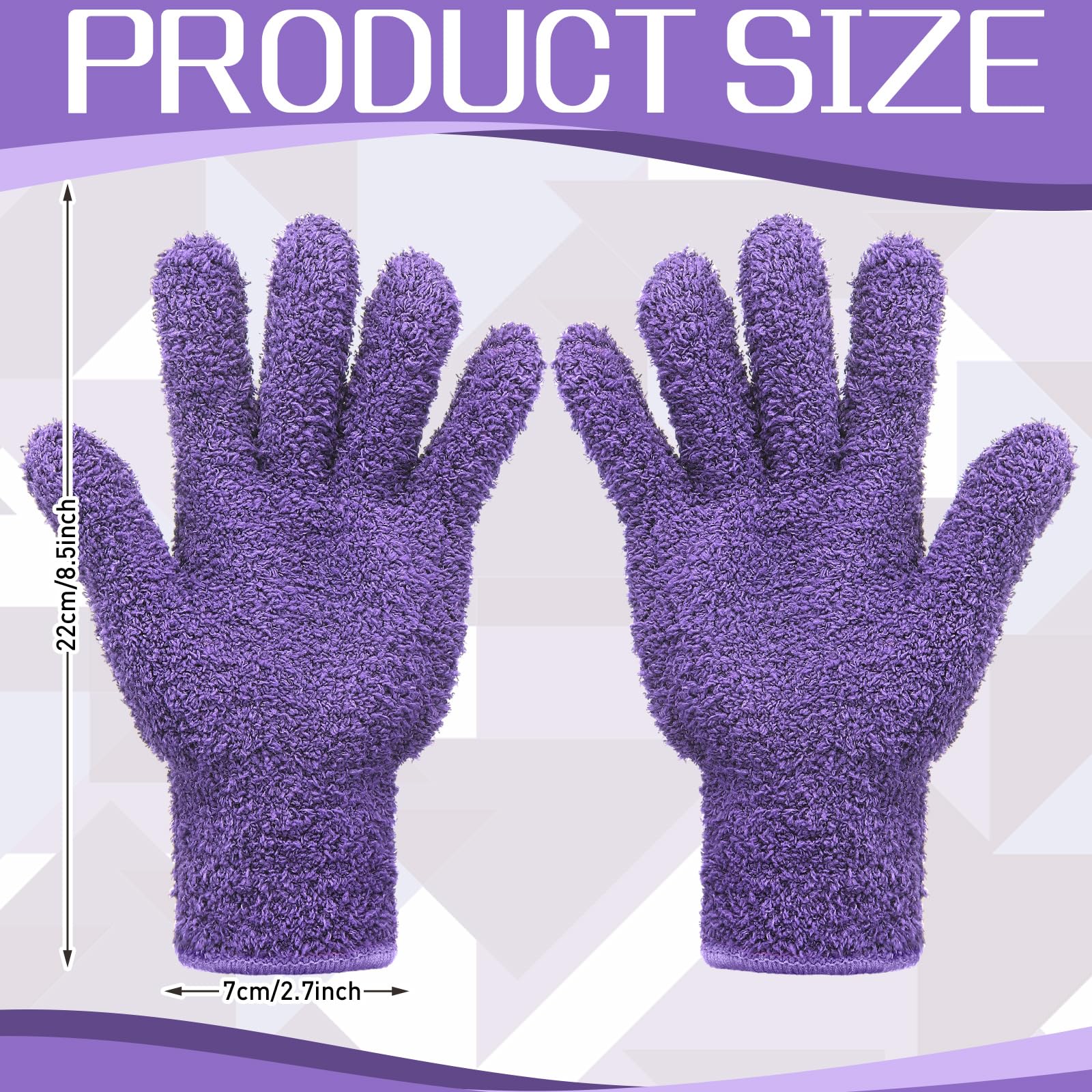 2 Pairs Microfiber Gloves for plants Dusting Cleaning Glove Mittens House Cars Blinds Dusting