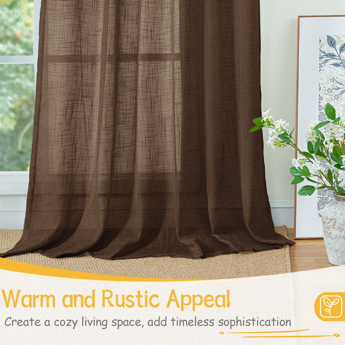 Small Linen Curtains 40 Inches Long (2 Count)