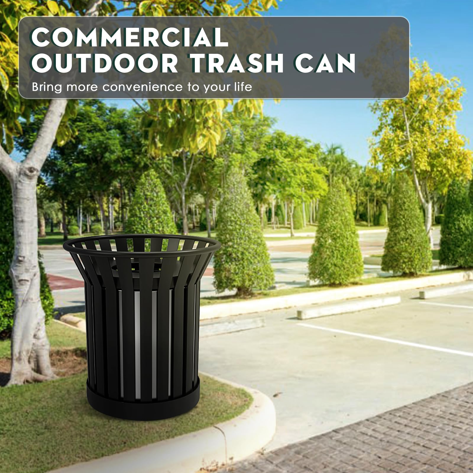 25.2IN Large Round Large Outdoor Trash Can