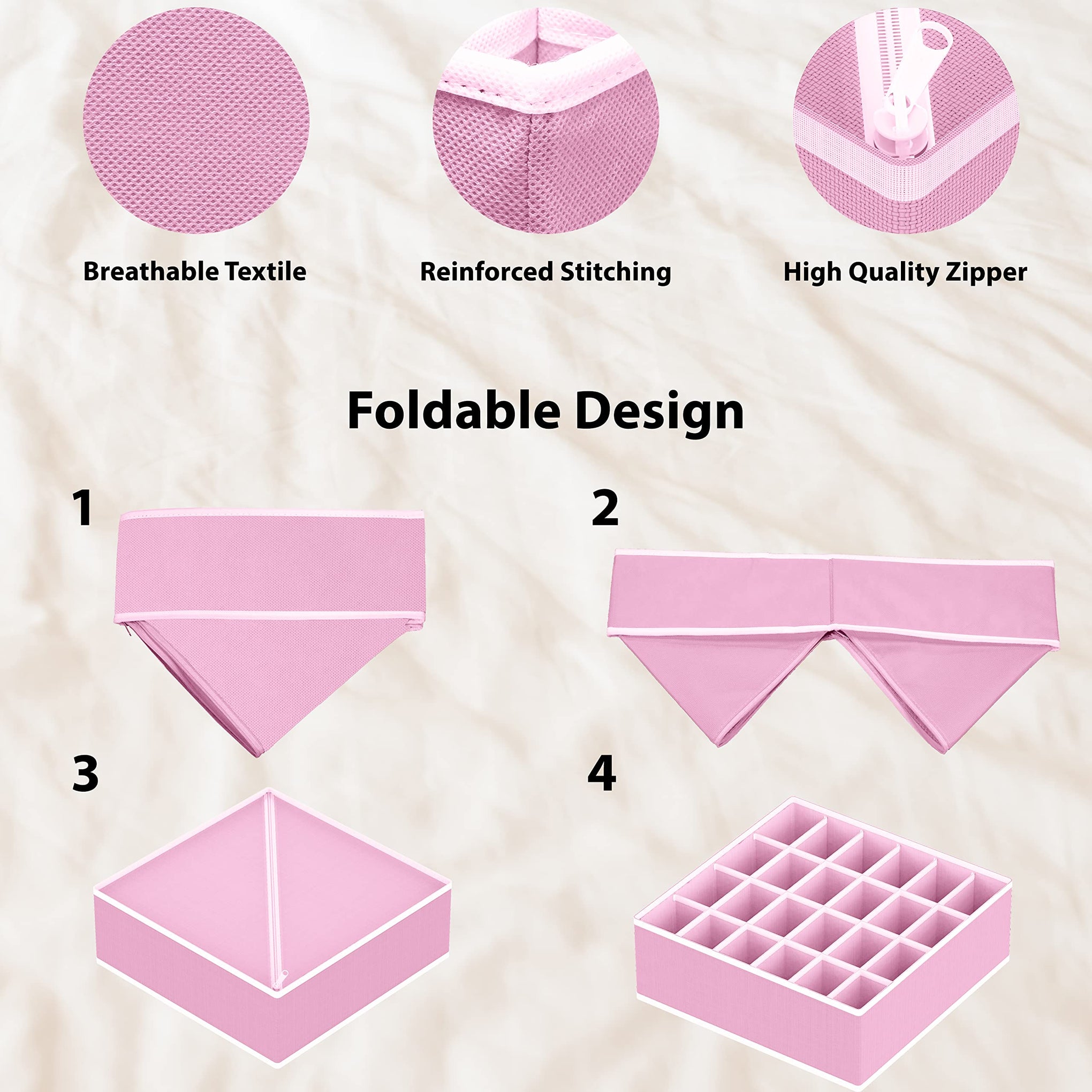 4 Pack Drawer Organizer Set for Underwear (4 Count)