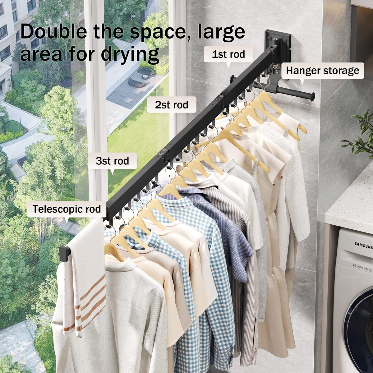 Clothes Drying Rack Wall Mounted