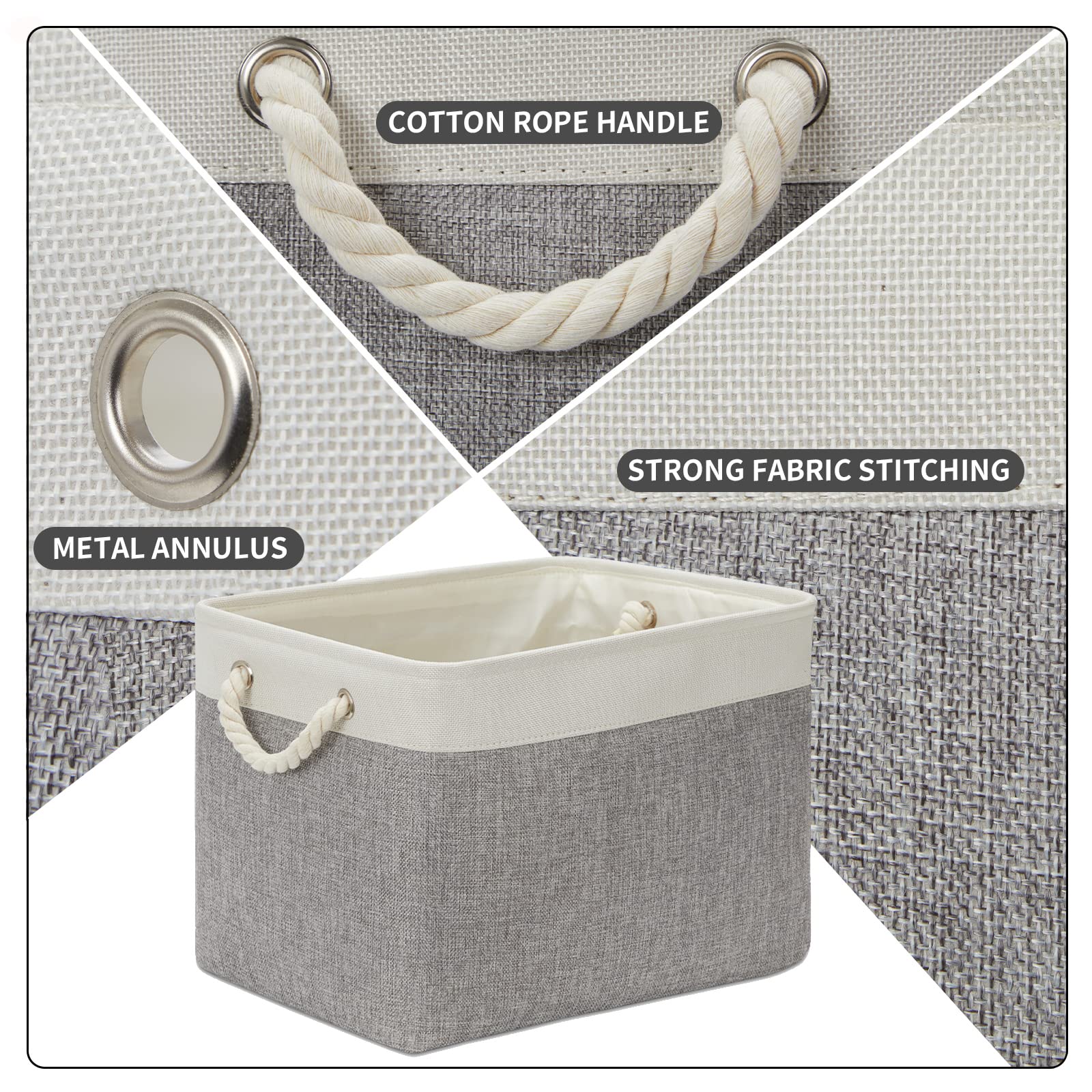 Large Fabric Collapsible Cube Storage Baskets for Organizing 16x12x12