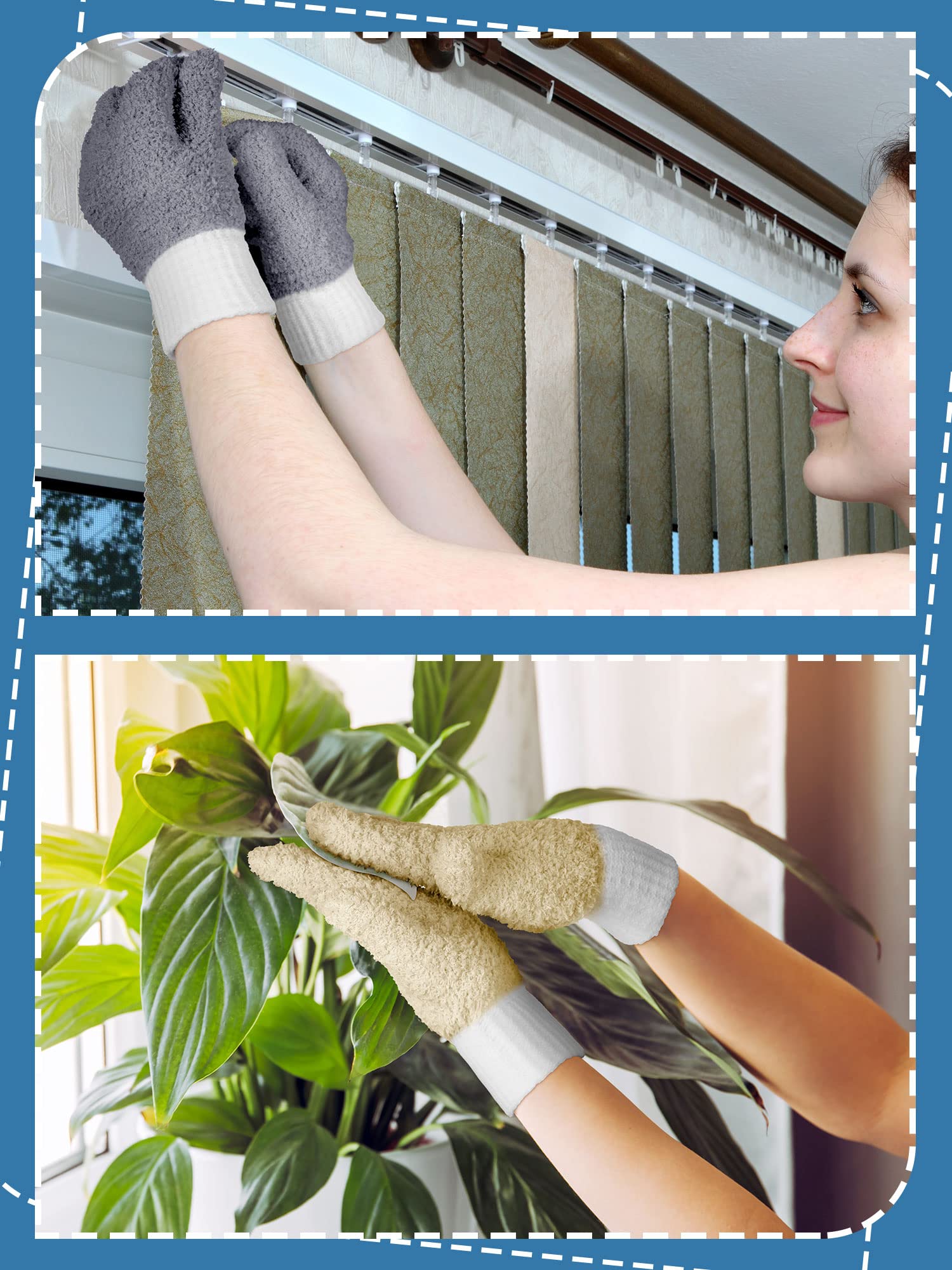 3 Pairs Microfiber Plant Dusting Gloves Leaf Cleaning Gloves for Indoor Plants (3 Count)