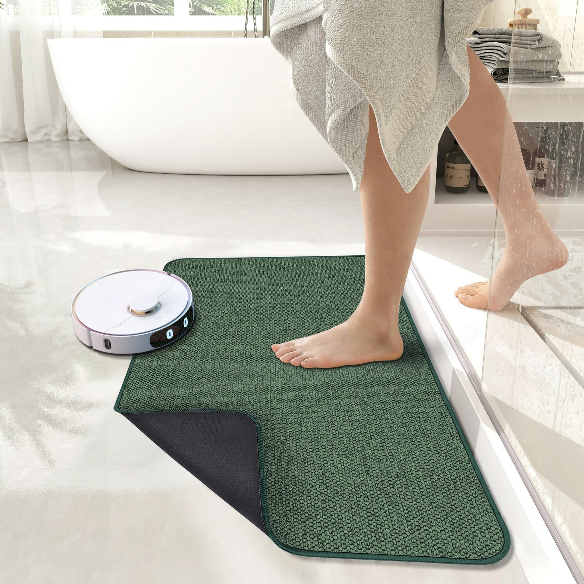 Bath Mat Ultra Thin Bathroom Rugs (2 Count)