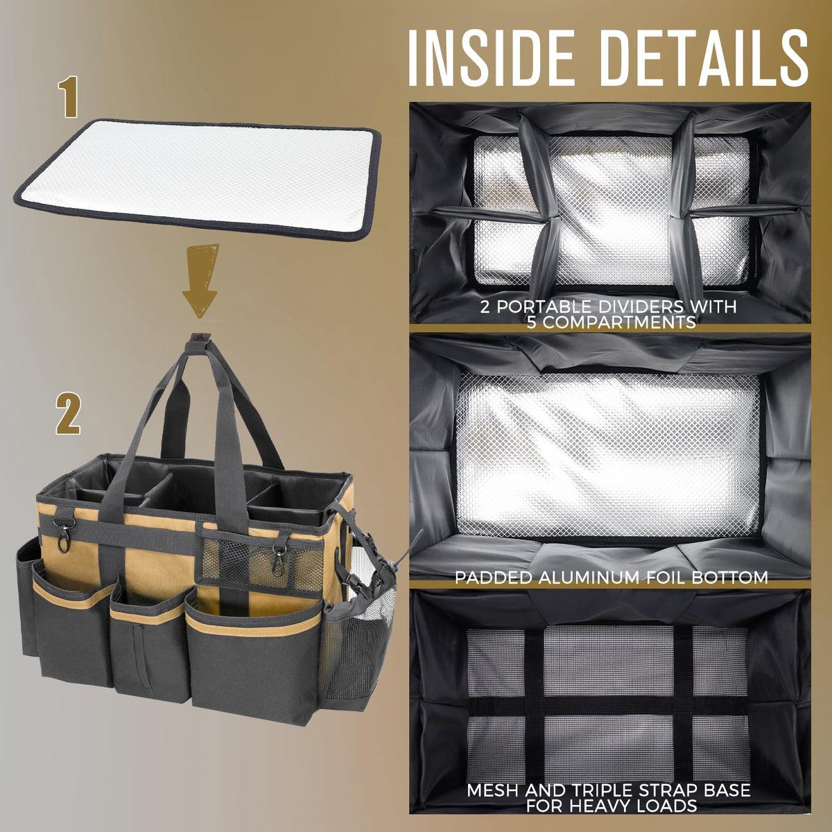 Wearable Cleaning Caddy Organizer with Handle & Shoulder Straps for Housekeepers