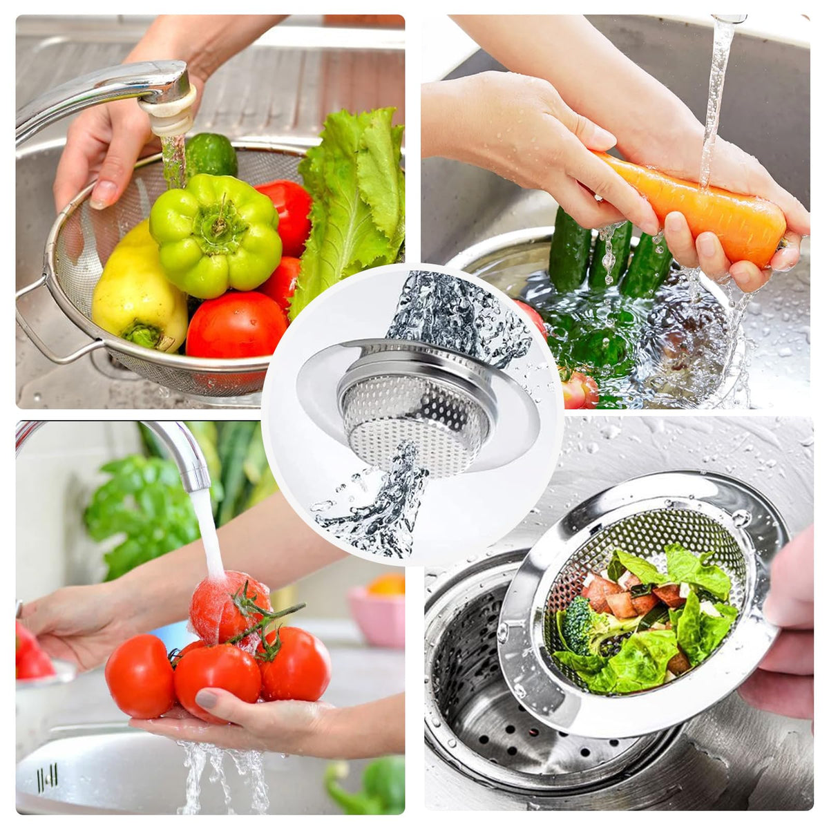 2pcs Heavy Duty Stainless Steel Slop Basket Filter Trap (2 Count)
