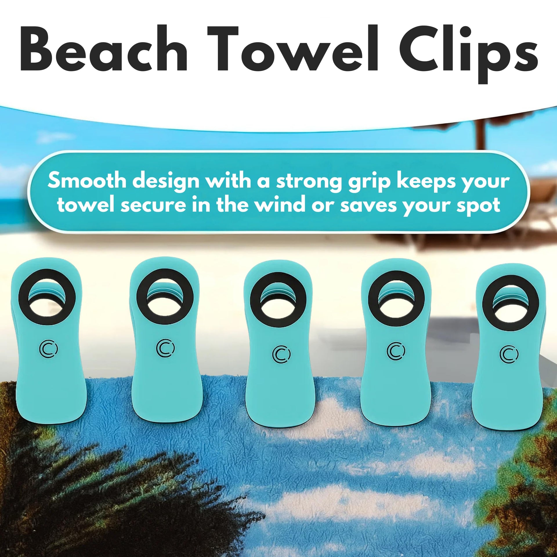 Core Clip Towel Clips for Beach Chairs Pool & Lounge Chairs on Cruise Boat (4 Count)