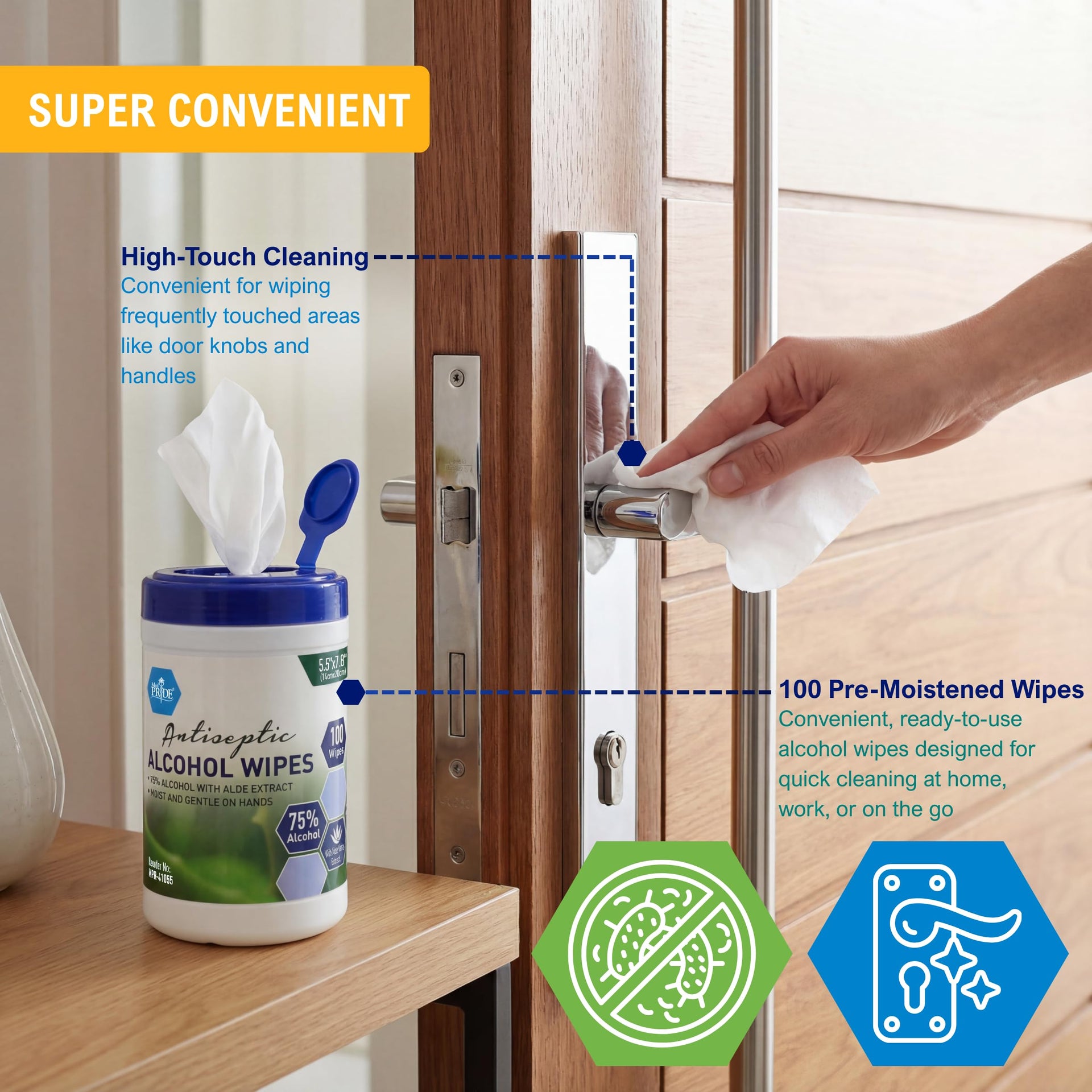 Alcohol Based Disinfectant Wipes with Aloe Vera