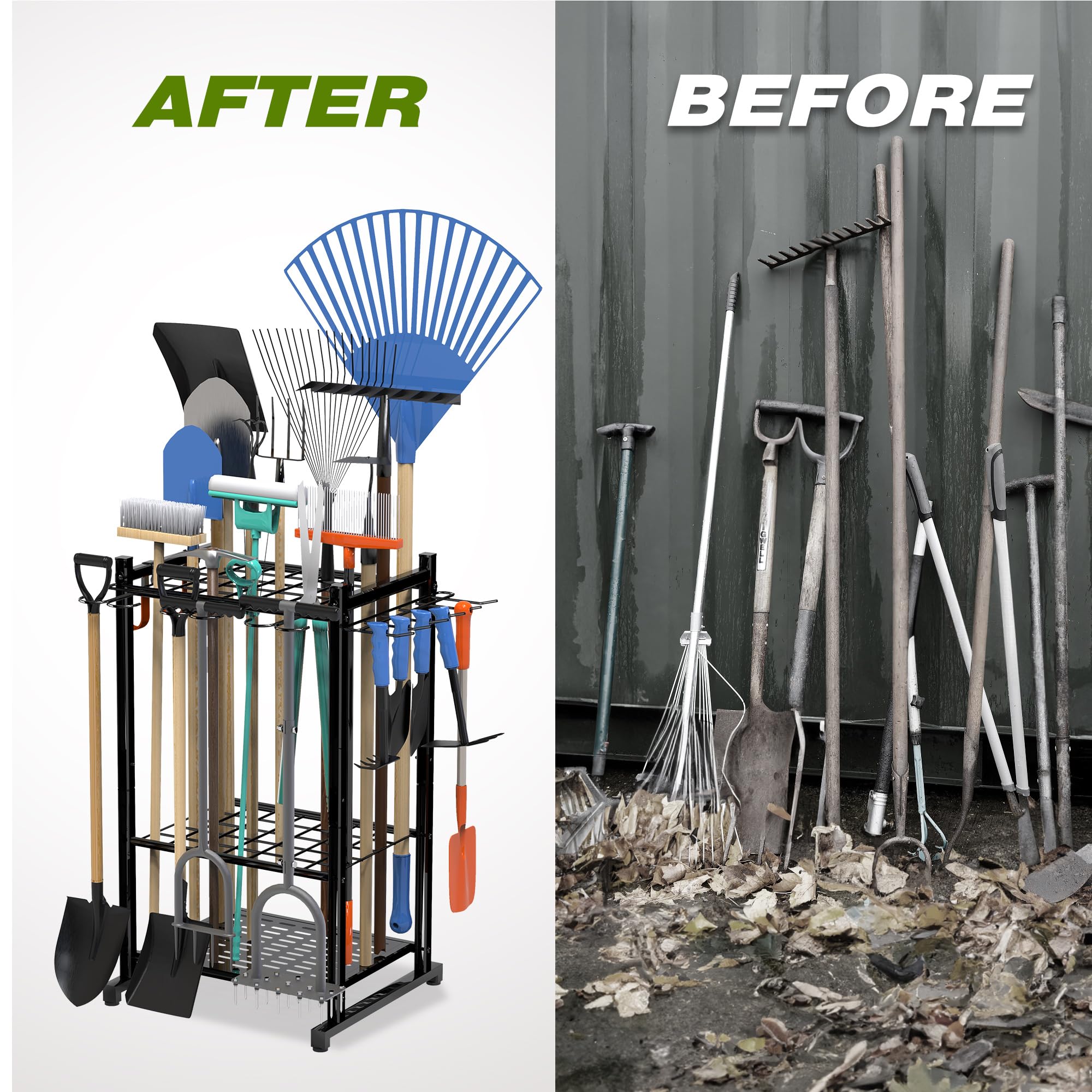 Garden Tool Organizer Rack Up to 50 Tools