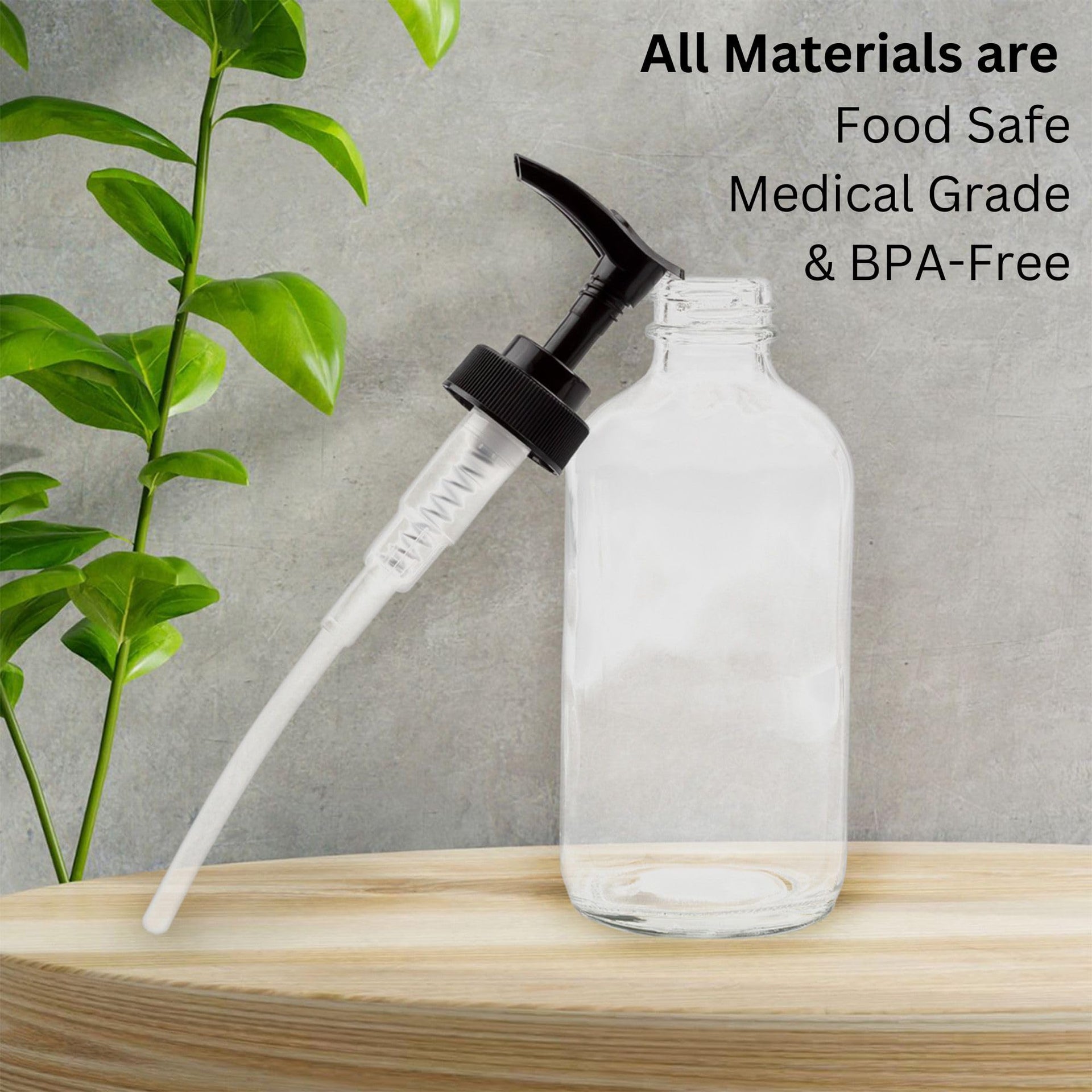8oz Clear Glass Pump Bottles (32 Fl Oz)