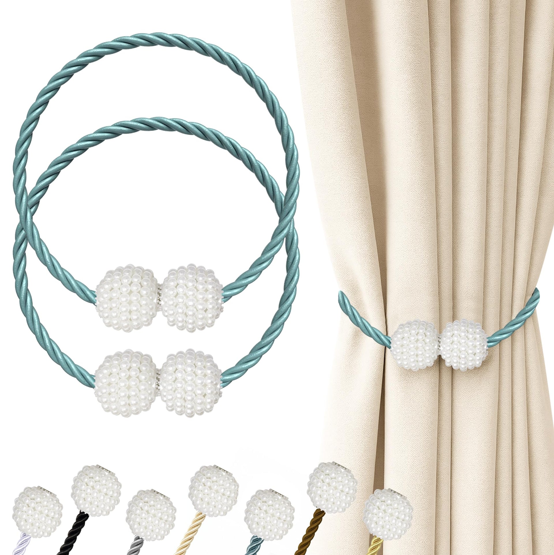 Magnetic Curtain Tiebacks Blue 2pcs (2 Count)
