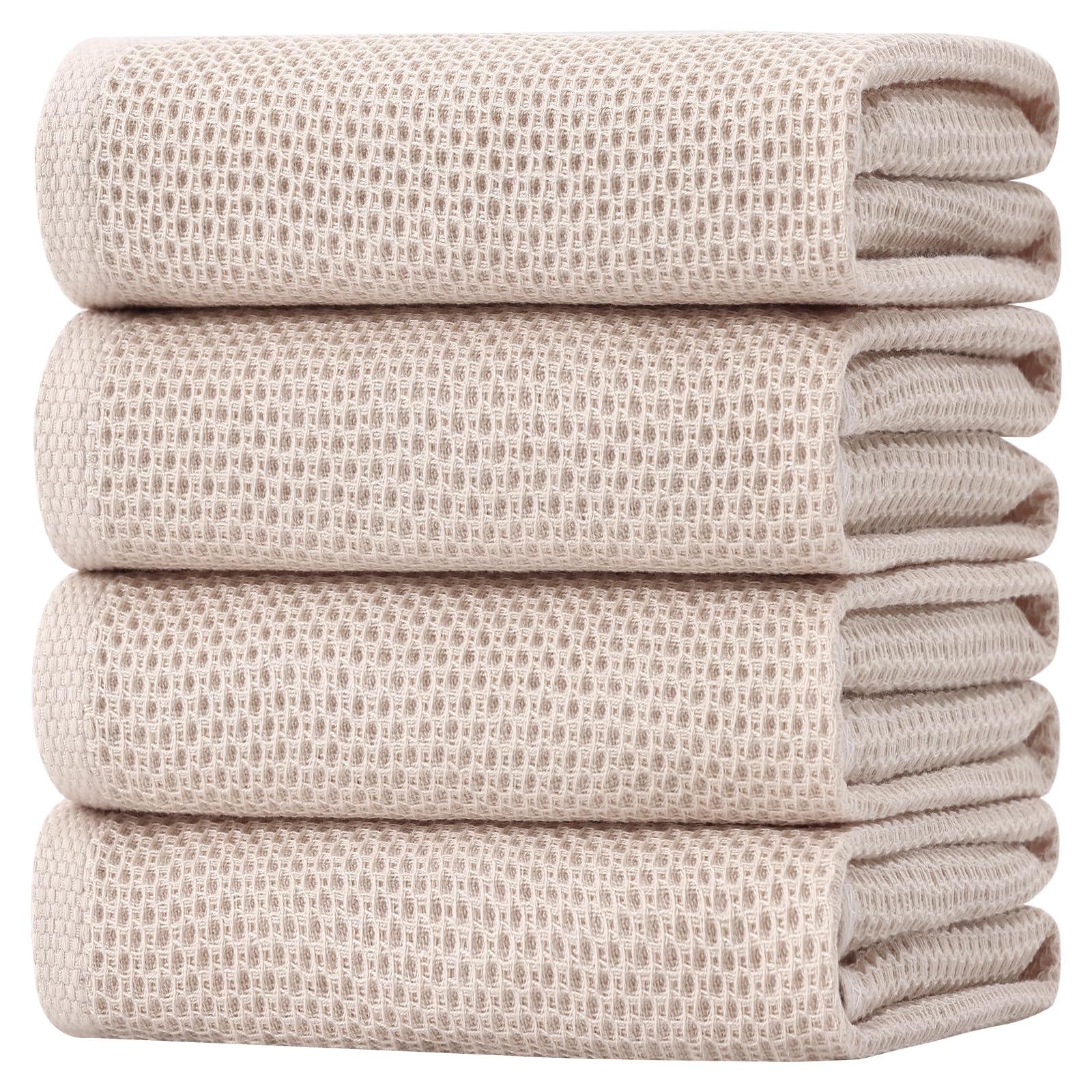 100% Cotton Oversized Waffle Weave Kitchen Towels 4 (4 Count)