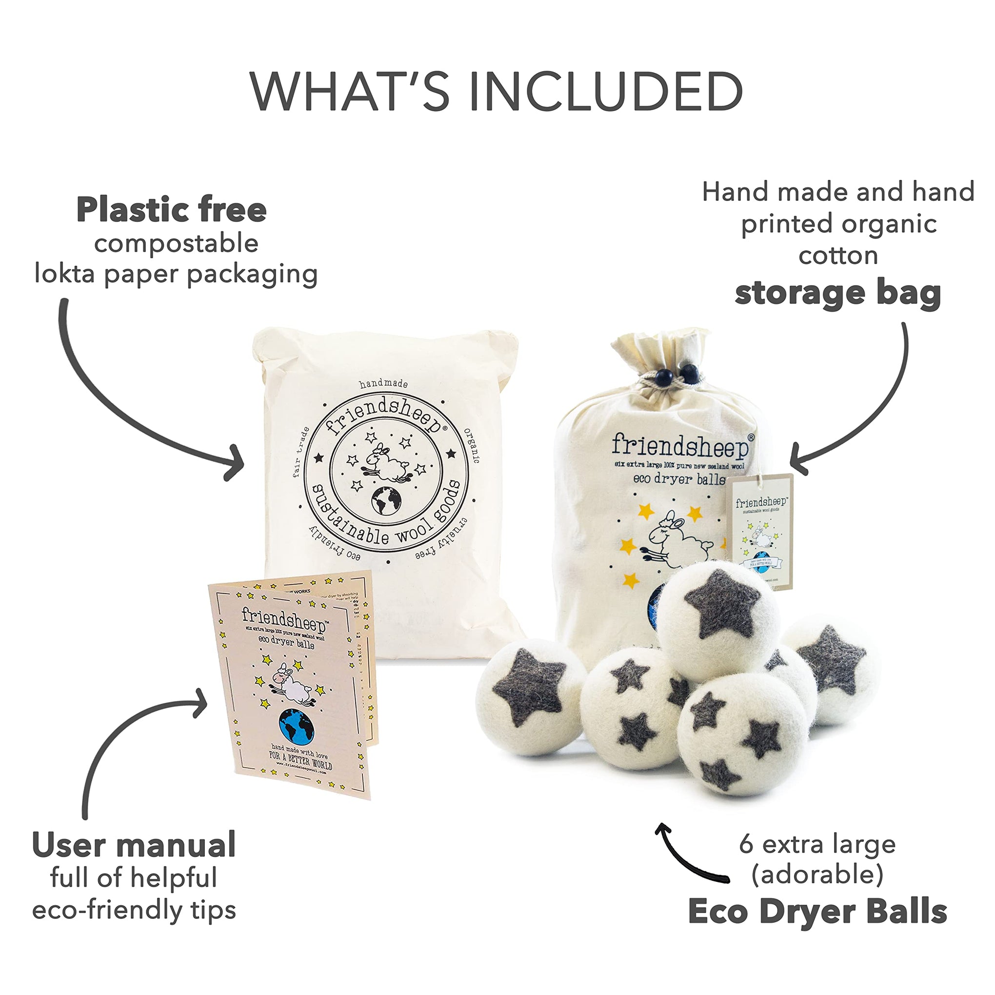 Wool Dryer Balls (6 Count)