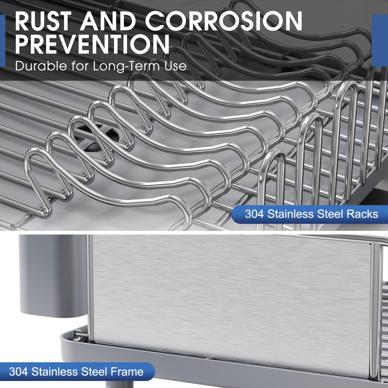 Stainless Steel Dish Drying Rack for Kitchen Counter