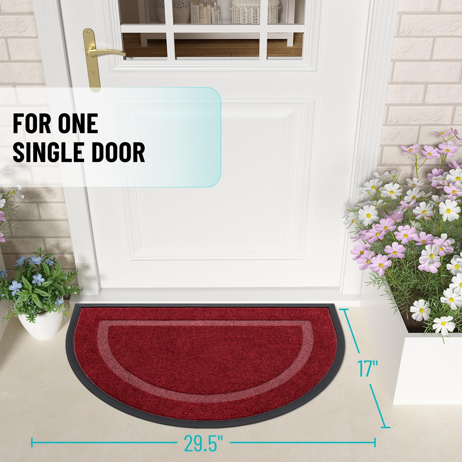 Half Circle Front Door Mat Outside 29.5x17 All