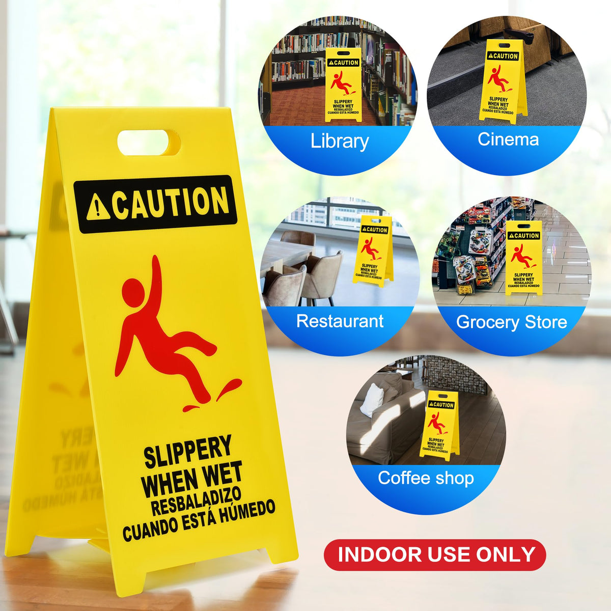 MATTHEW CLEANING 25'' Industrial Wet Floor Sign 3 Pack 2 (3 Count)