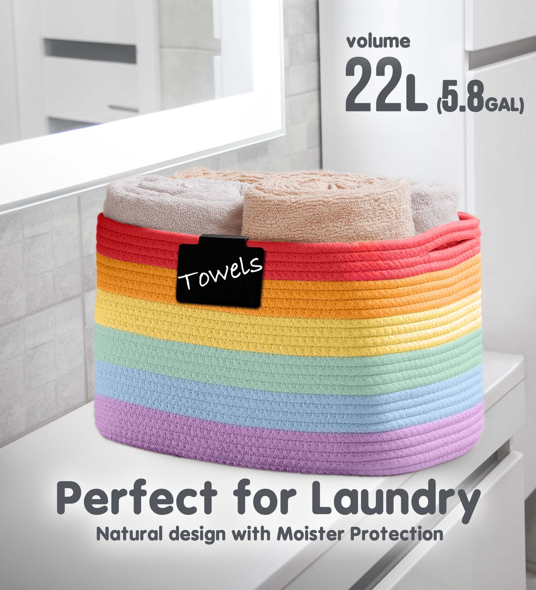 Cotton Rope Baskets for Organizing (3 Count)