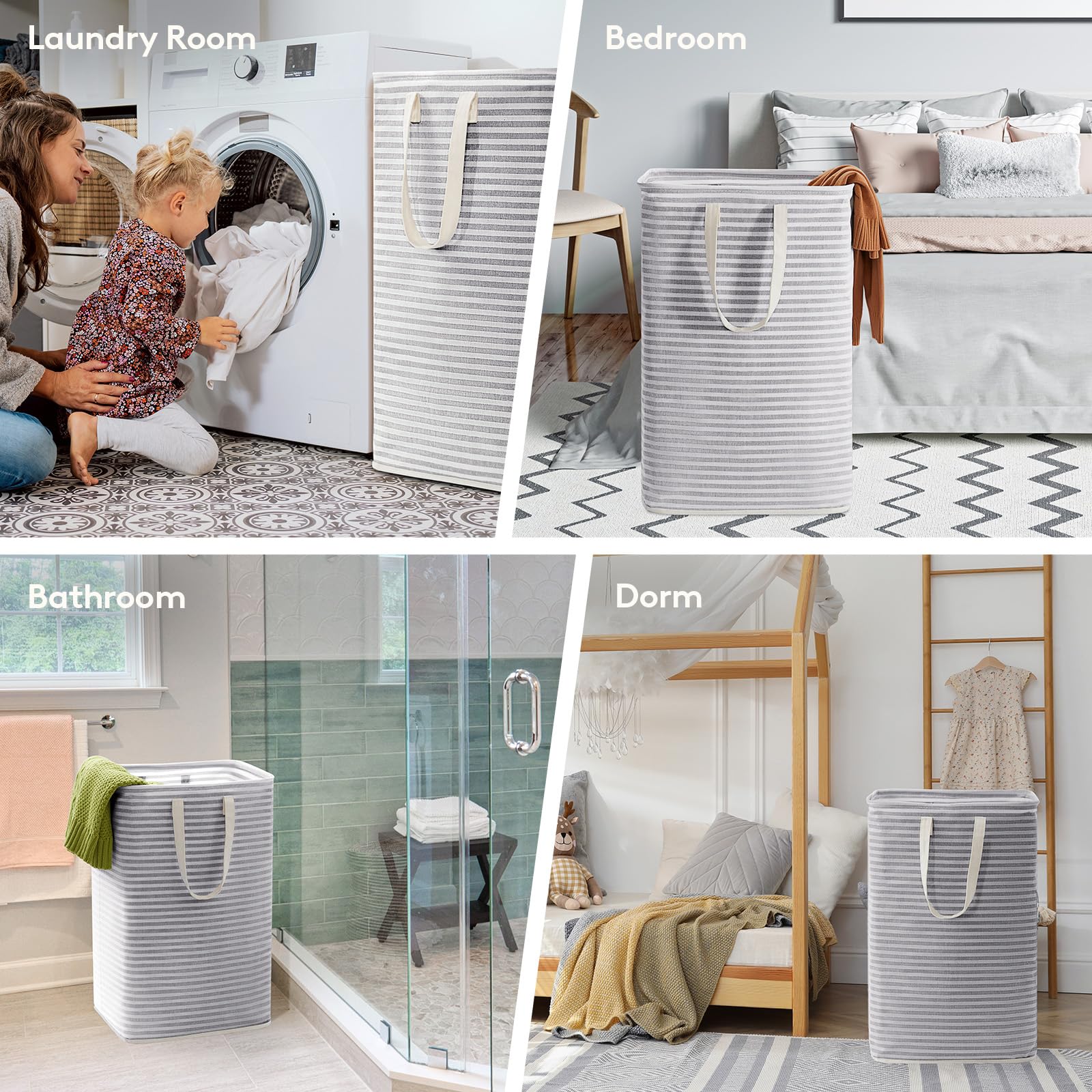 3 Pack Laundry Basket 80L Each (3 Count)