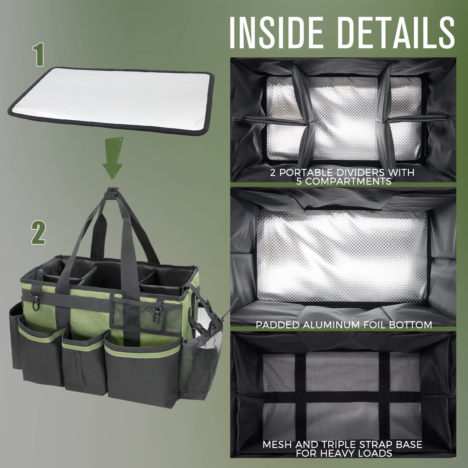 Wearable Cleaning Caddy Organizer with Handle & Shoulder Straps for Housekeepers