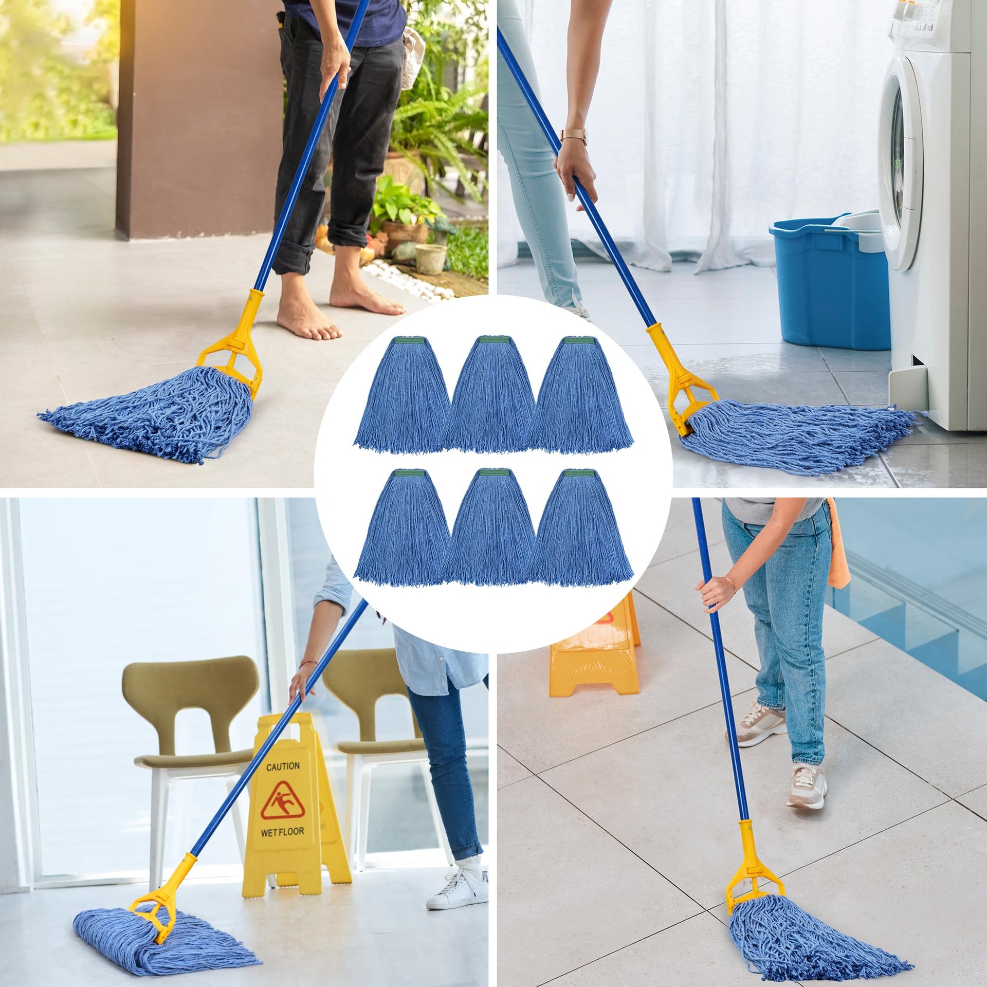 Matthew Cleaning 24oz 6Pack Cotton Floor Mop (6 Count) - ModHome Supplies