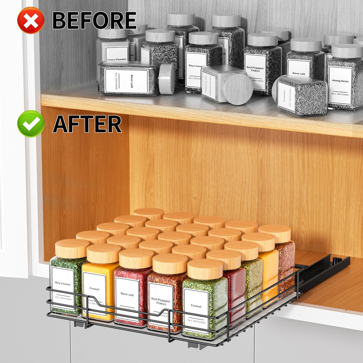Pull Out Spice Rack Organizer for Cabinet
