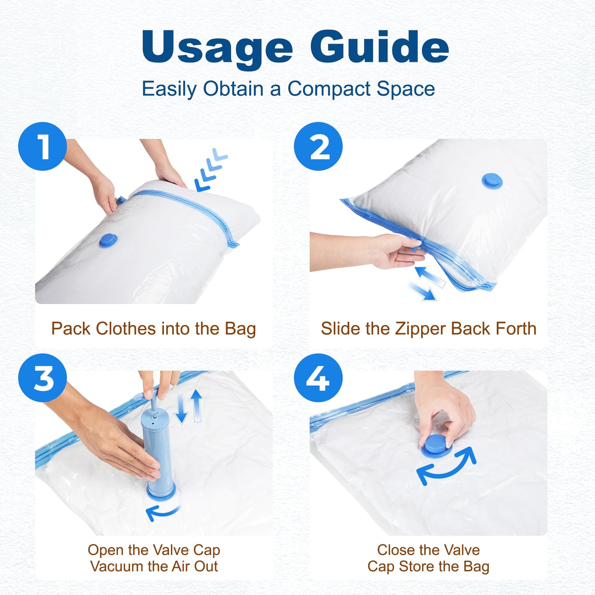 10 Medium Vacuum Storage Bags with Pump (10 Count)