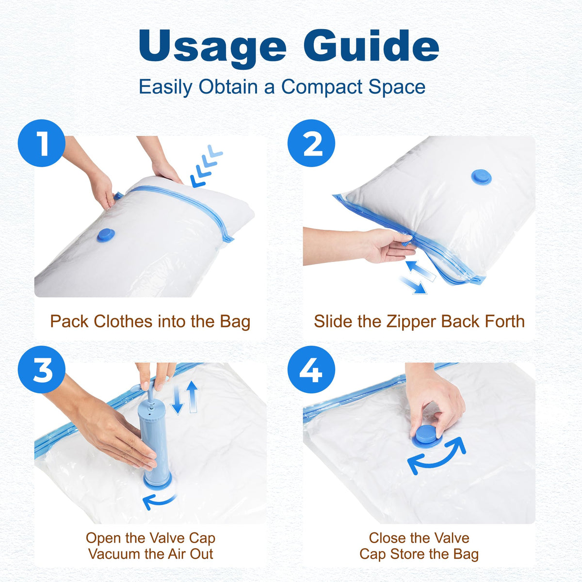 10 Medium Vacuum Storage Bags with Pump (10 Count)