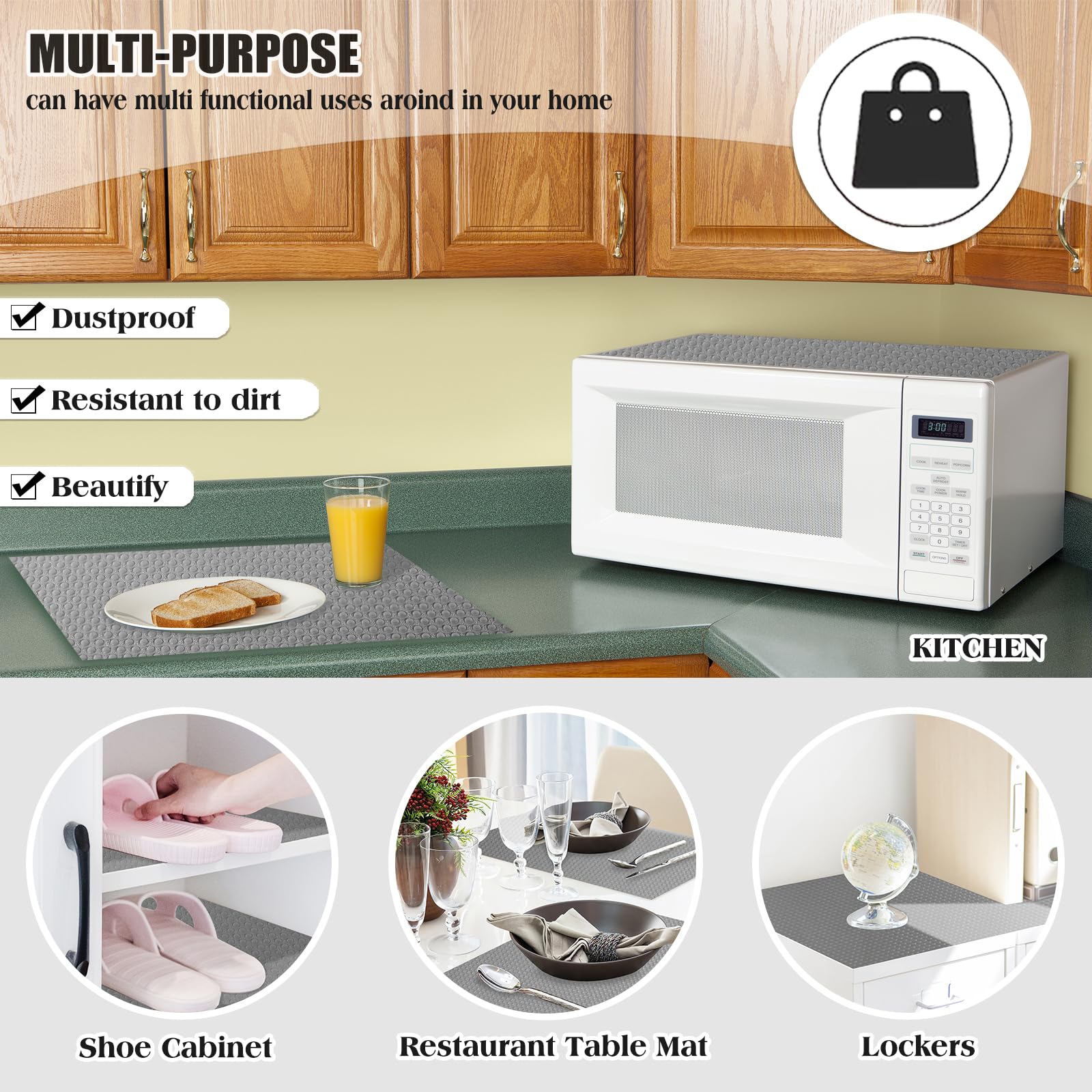 10Pcs Refrigerator Liners (14.5 Sq Ft)