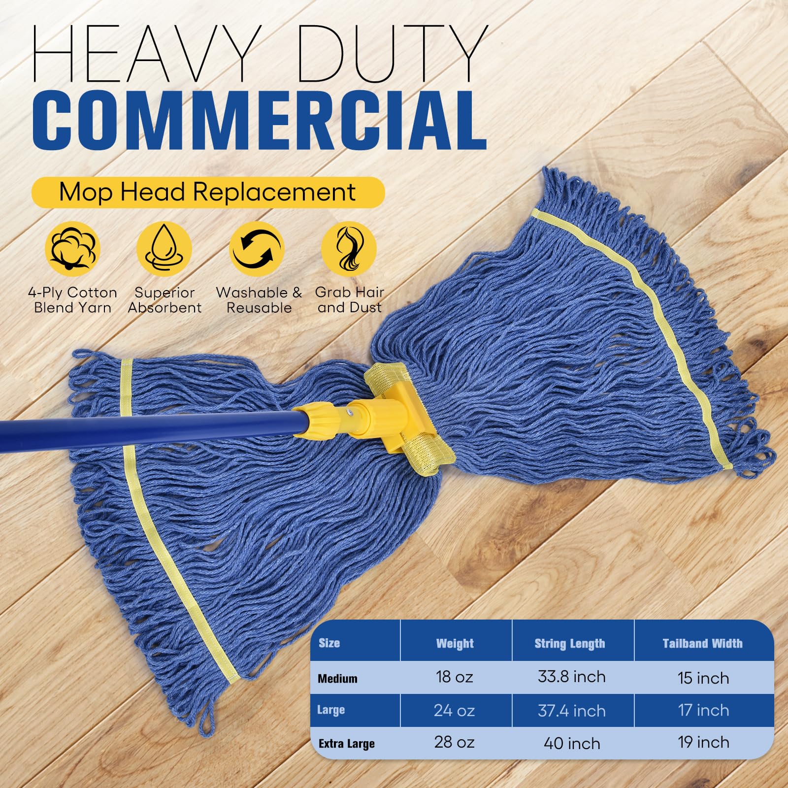 Matthew Cleaning Commercial Mop Head Replacement (6 Count)