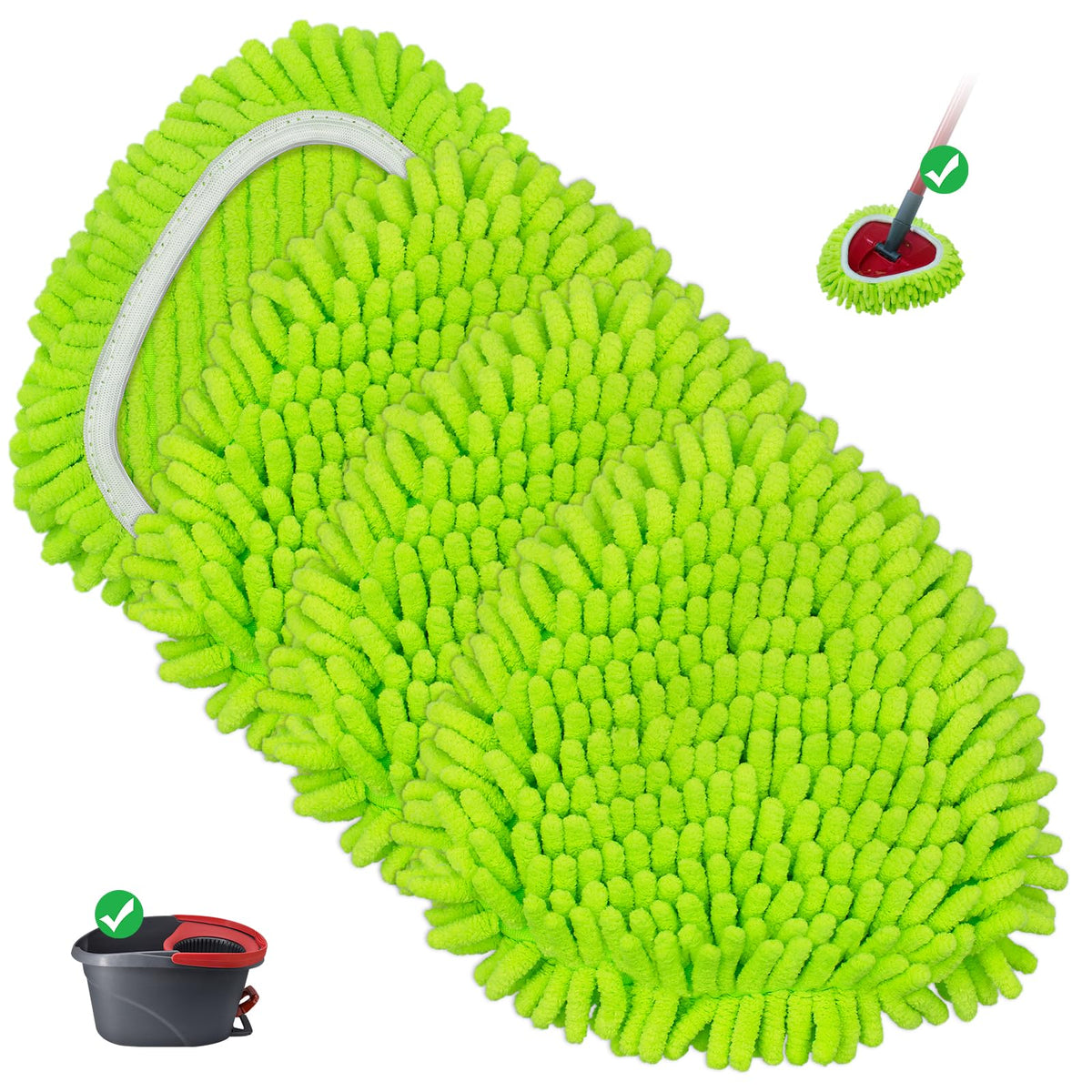 Mop Heads Replacements Compatible with O (4 Count)