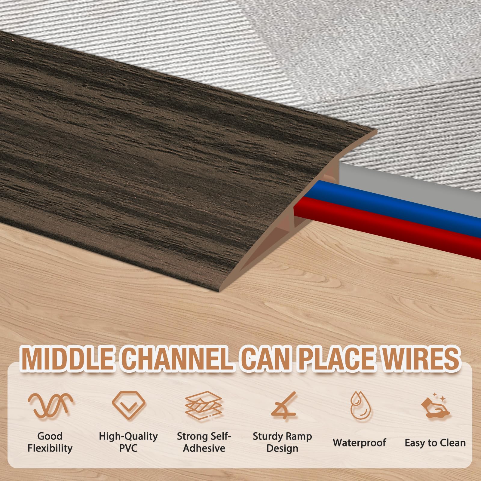 Floor Transition Strip Self Adhesive Vinyl Door Threshold Strip