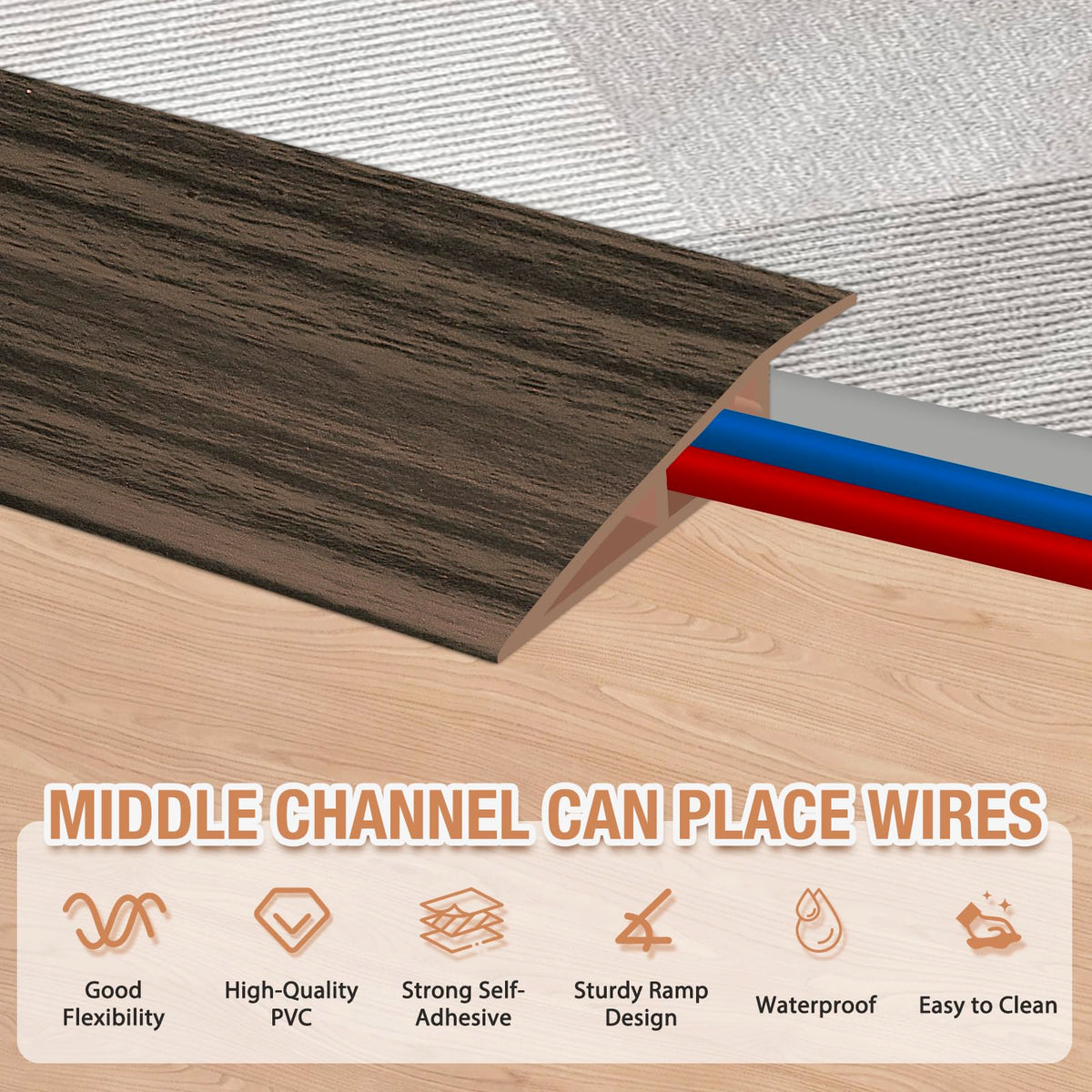 Floor Transition Strip Self Adhesive Vinyl Door Threshold Strip