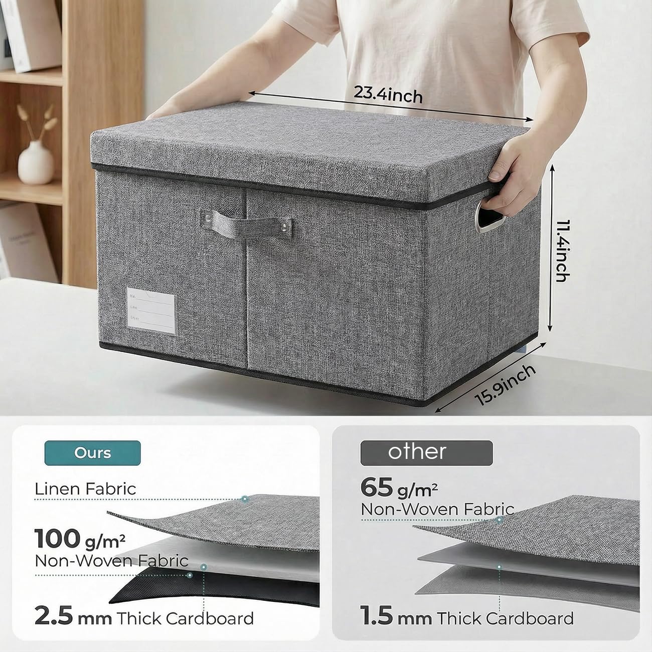 Storage Bins with Lids [3 (3 Count)