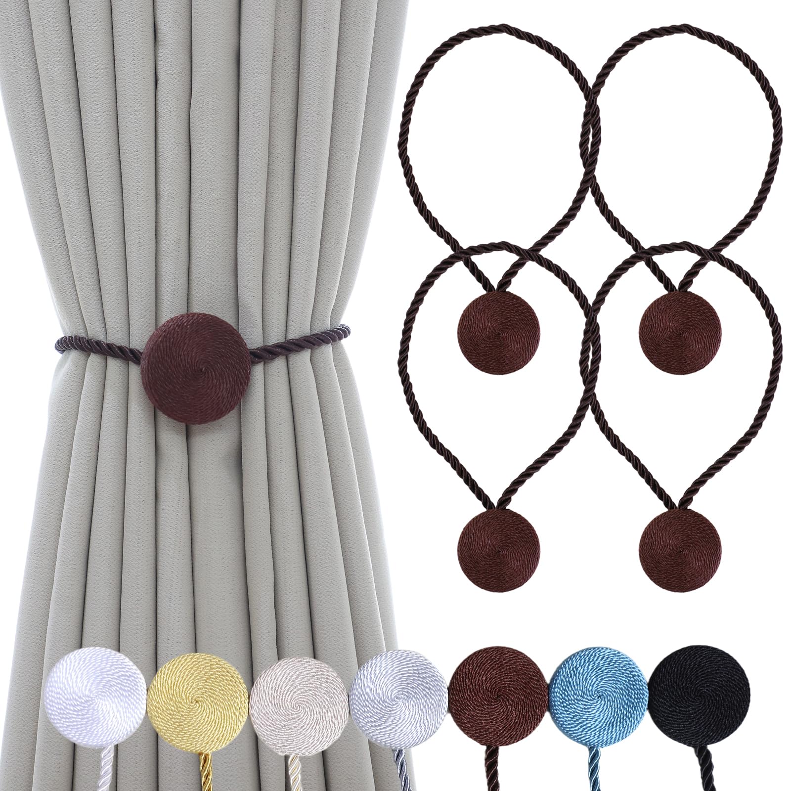 Magnetic Curtain Tiebacks (4 Count)