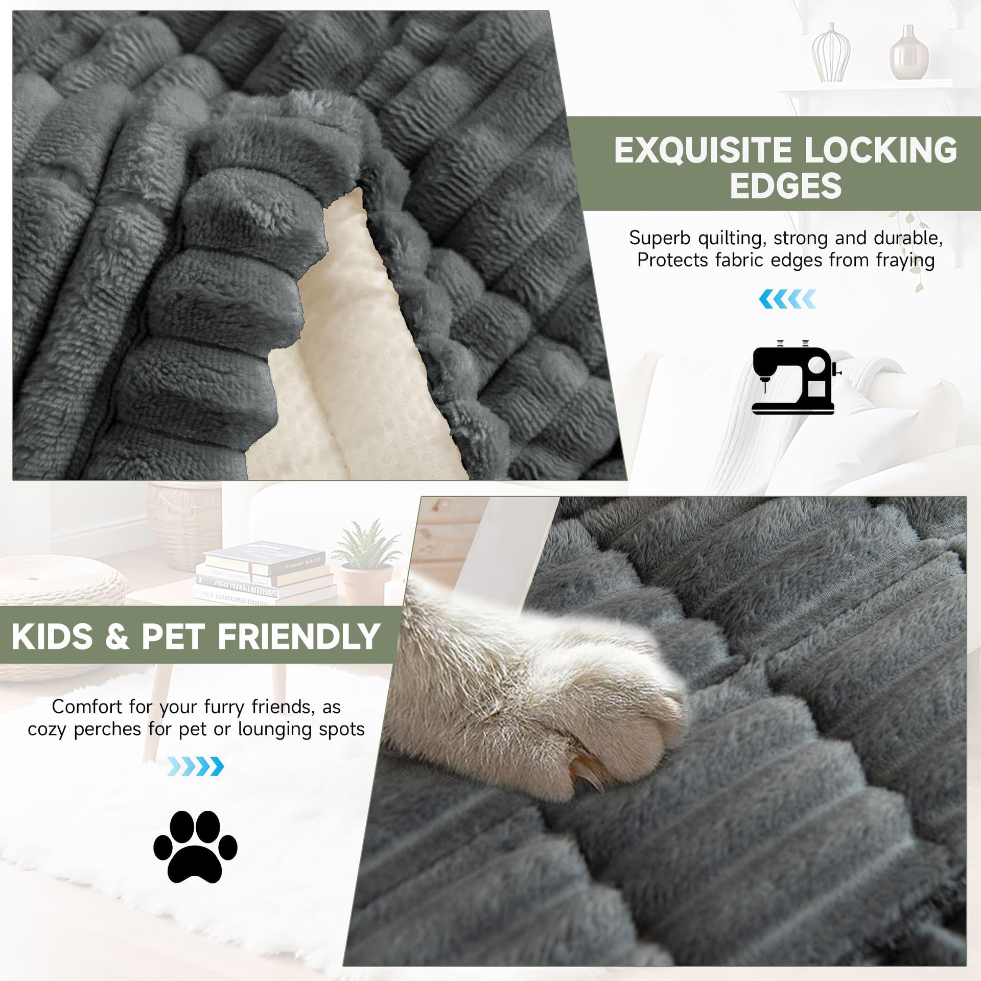 Washable Couch Covers for 3 Cushion Sofa Non Slip Pet Dog Sofa Cover (9 Ounce)