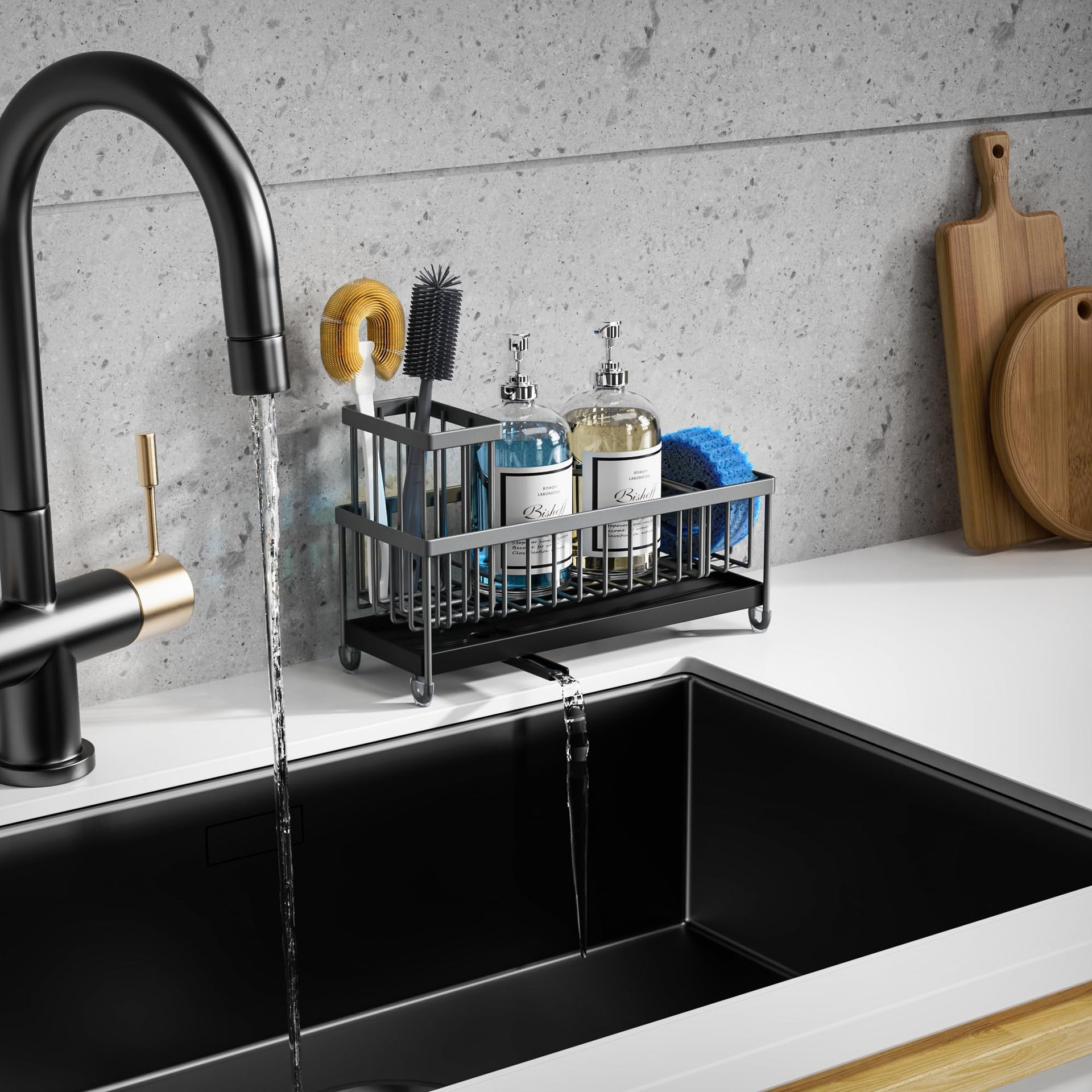 Extra Large Sponge Holder for Kitchen Sink Organizer Caddy