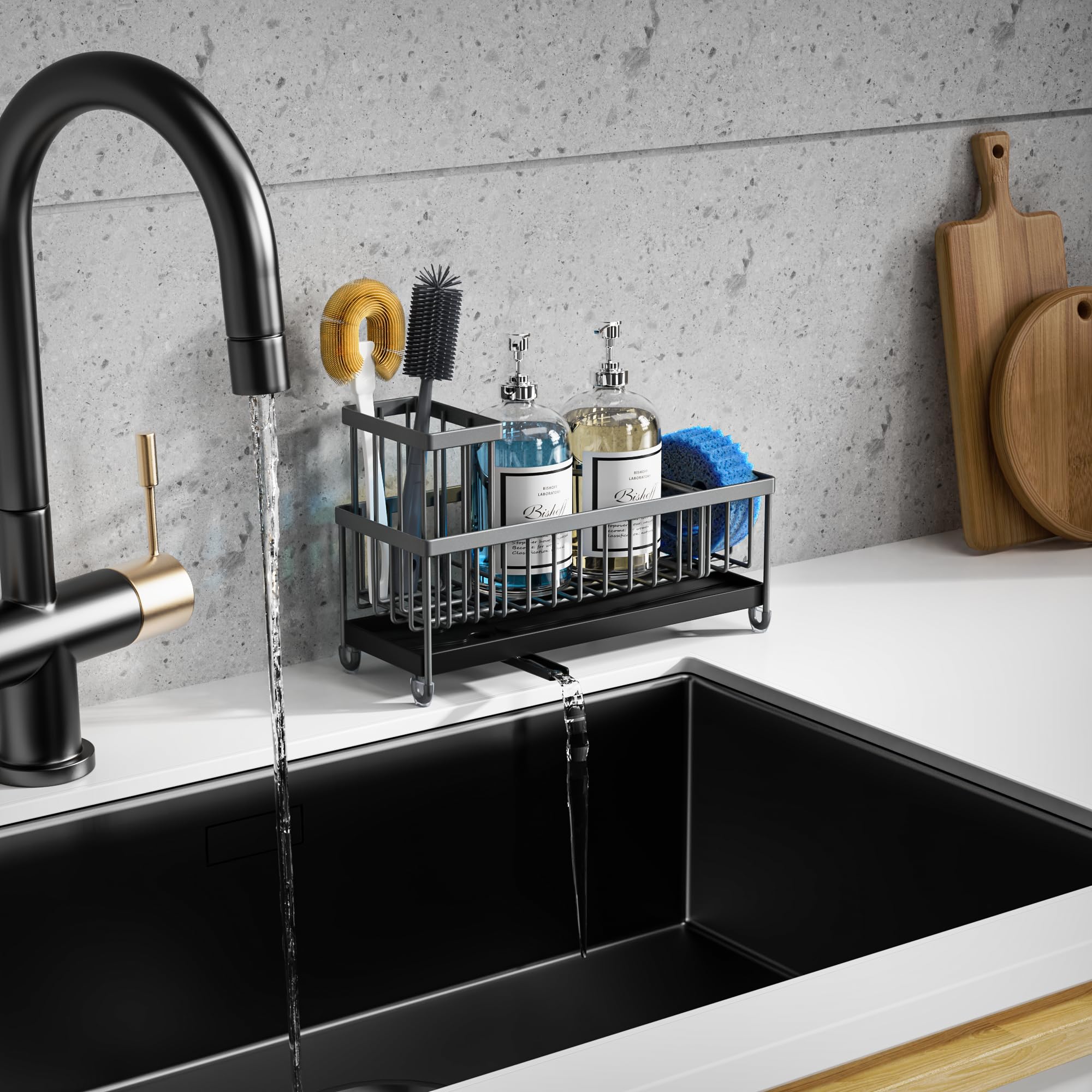 Extra Large Sponge Holder for Kitchen Sink Organizer Caddy