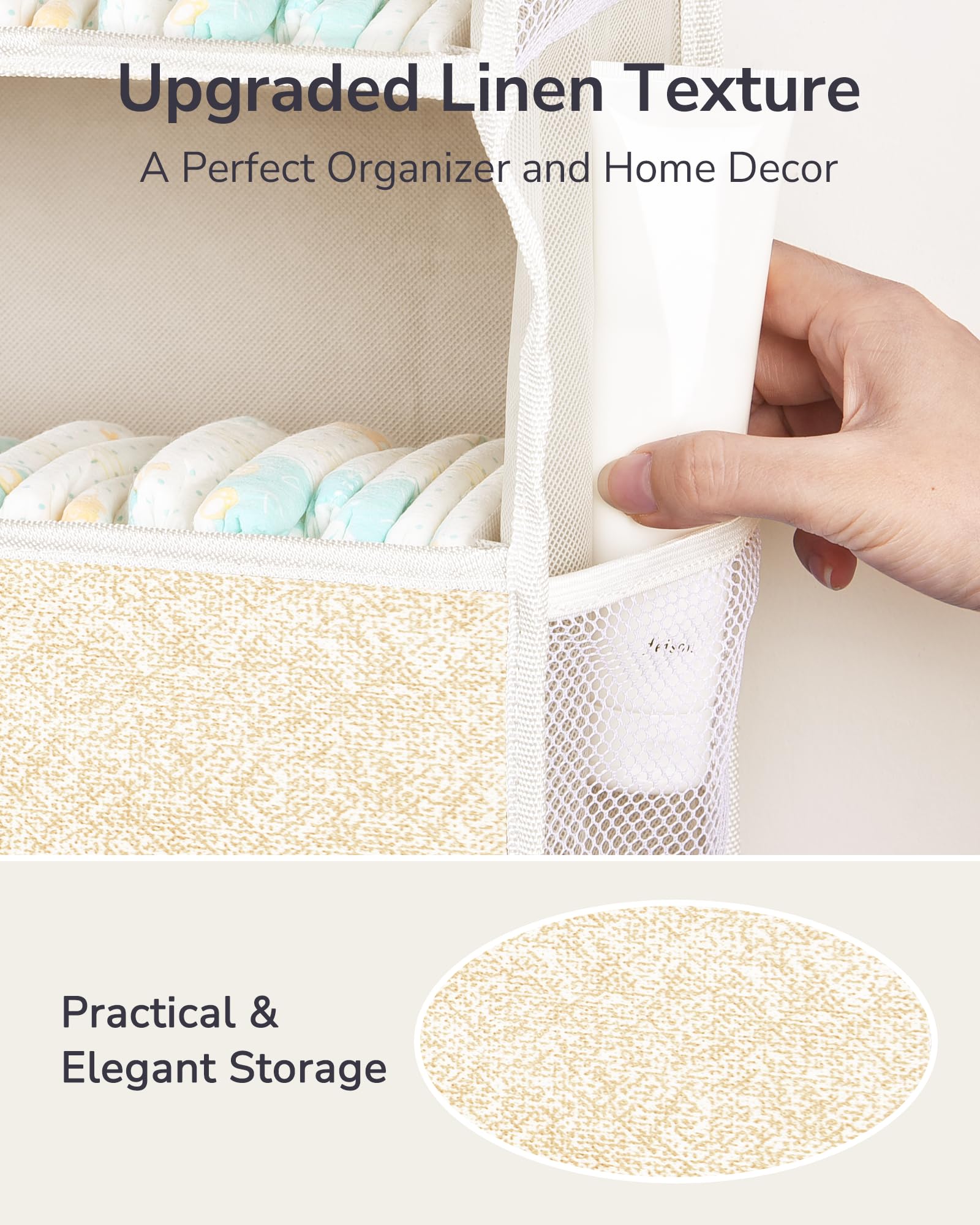 1 Pack Over Door Organizer with 5 Large Pockets 10 Mesh Side Pockets