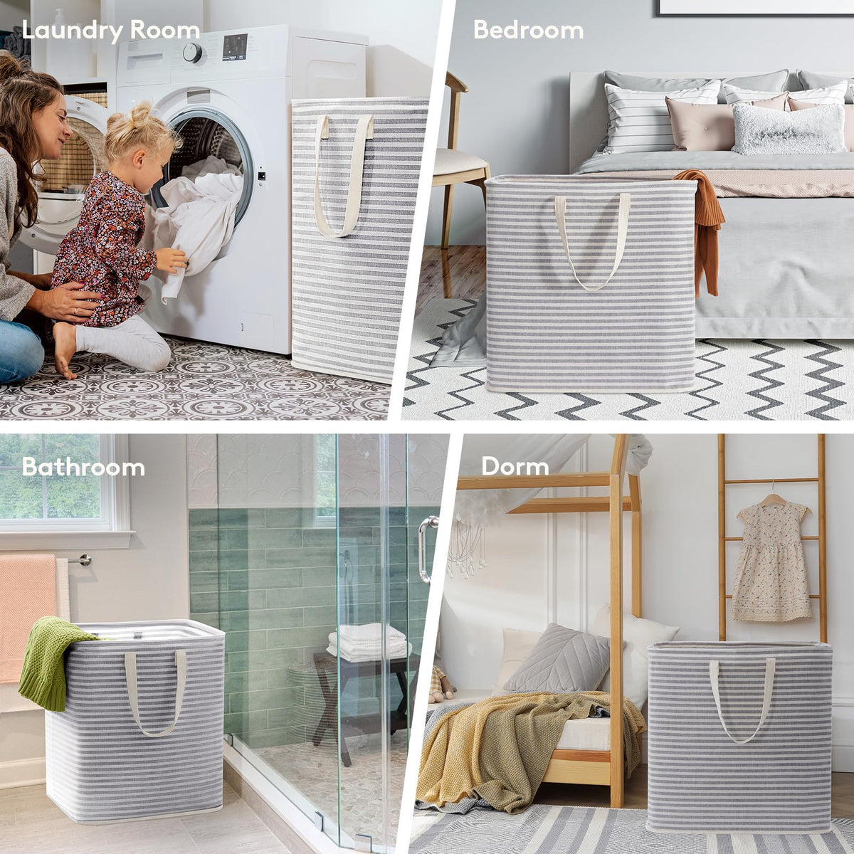 3 Pack Laundry Basket 90L Each (3 Count)