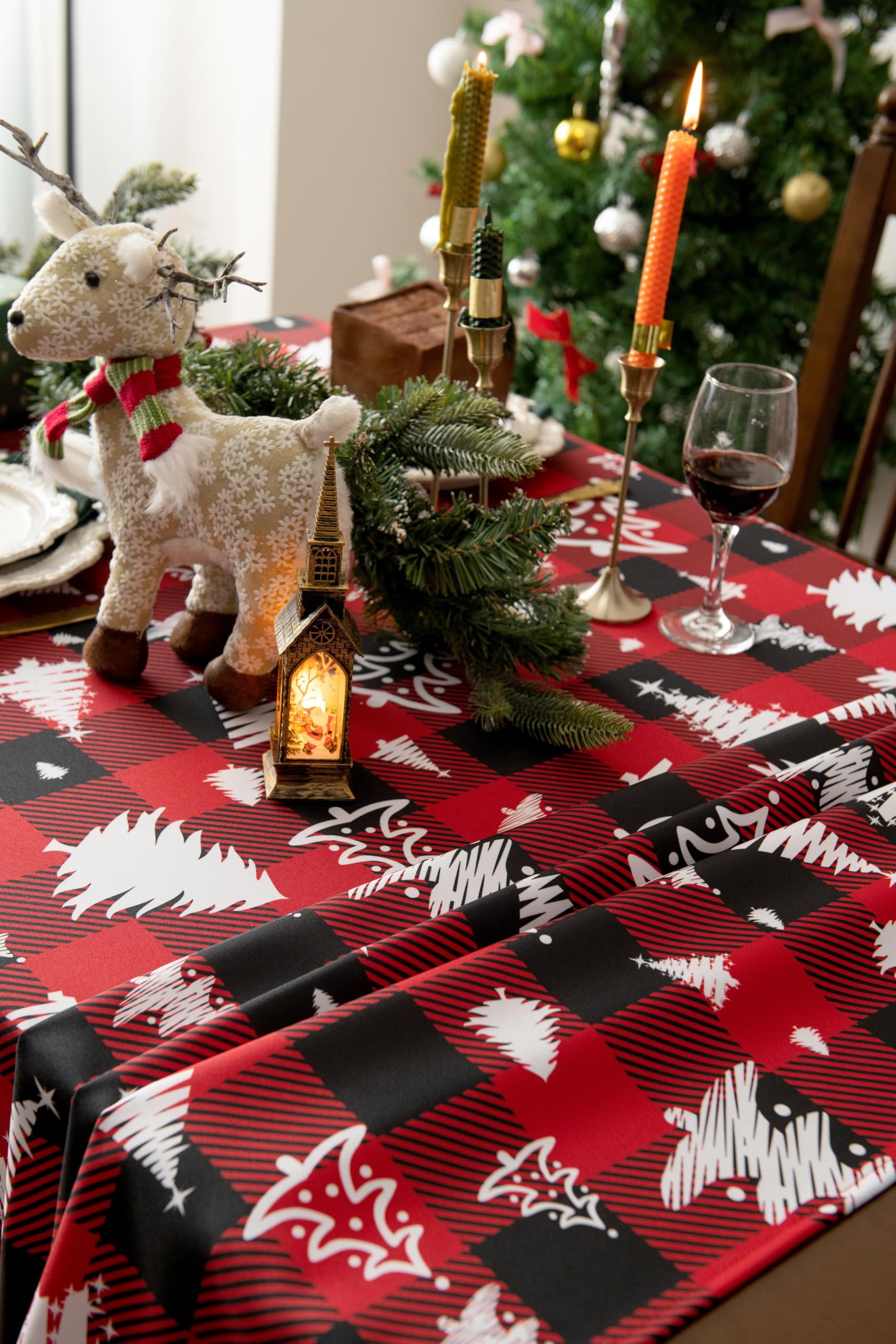 Waterproof Checkered Tablecloth Fabric