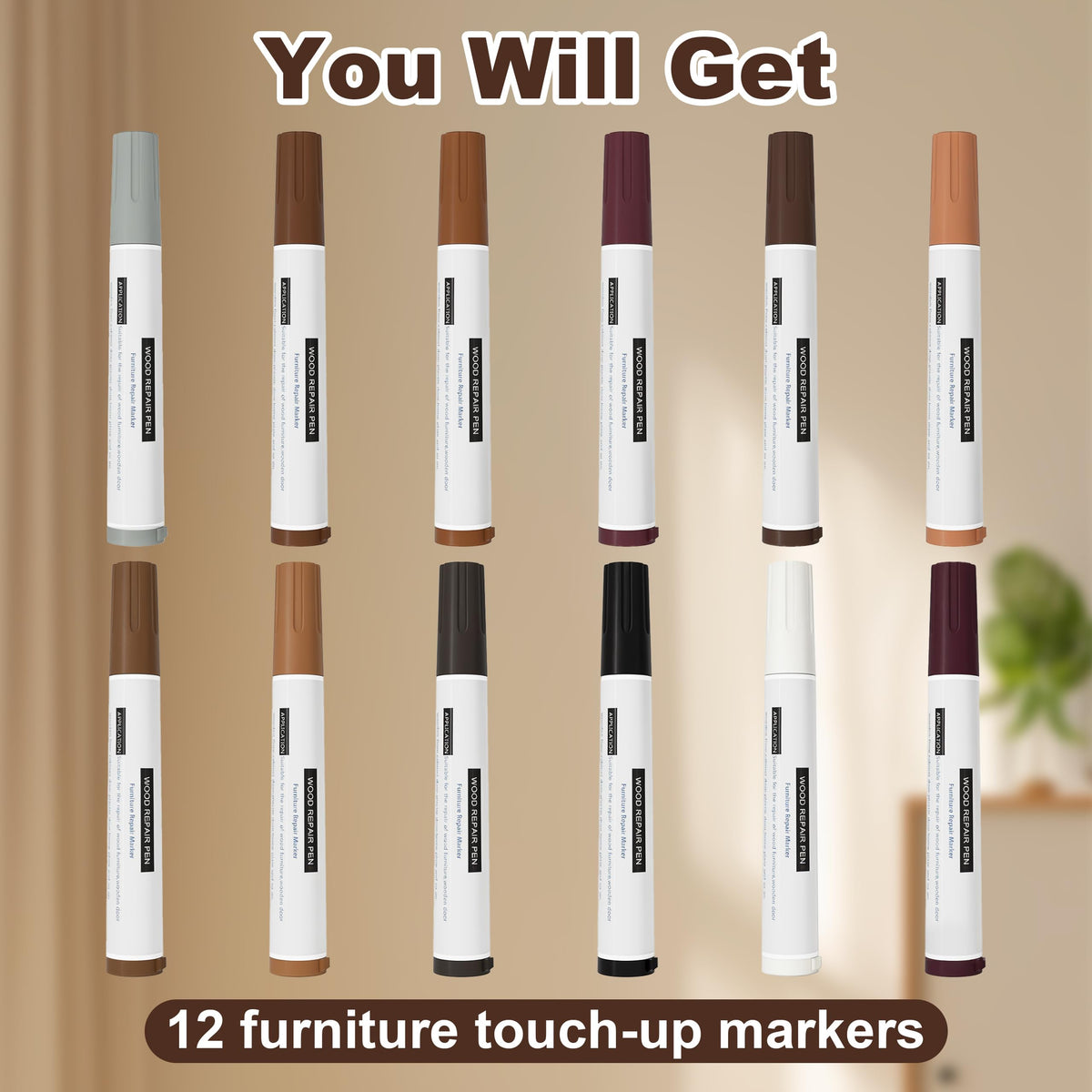 Wood Furniture Markers Touch Up (12 Count)