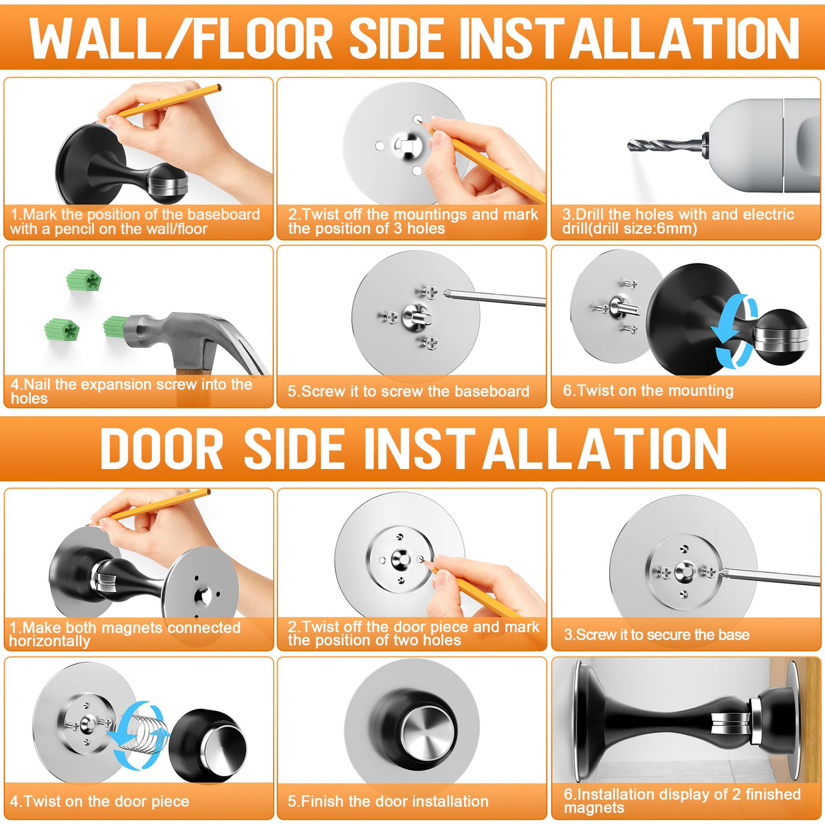 Magnetic Door Stoppers (4 Count)