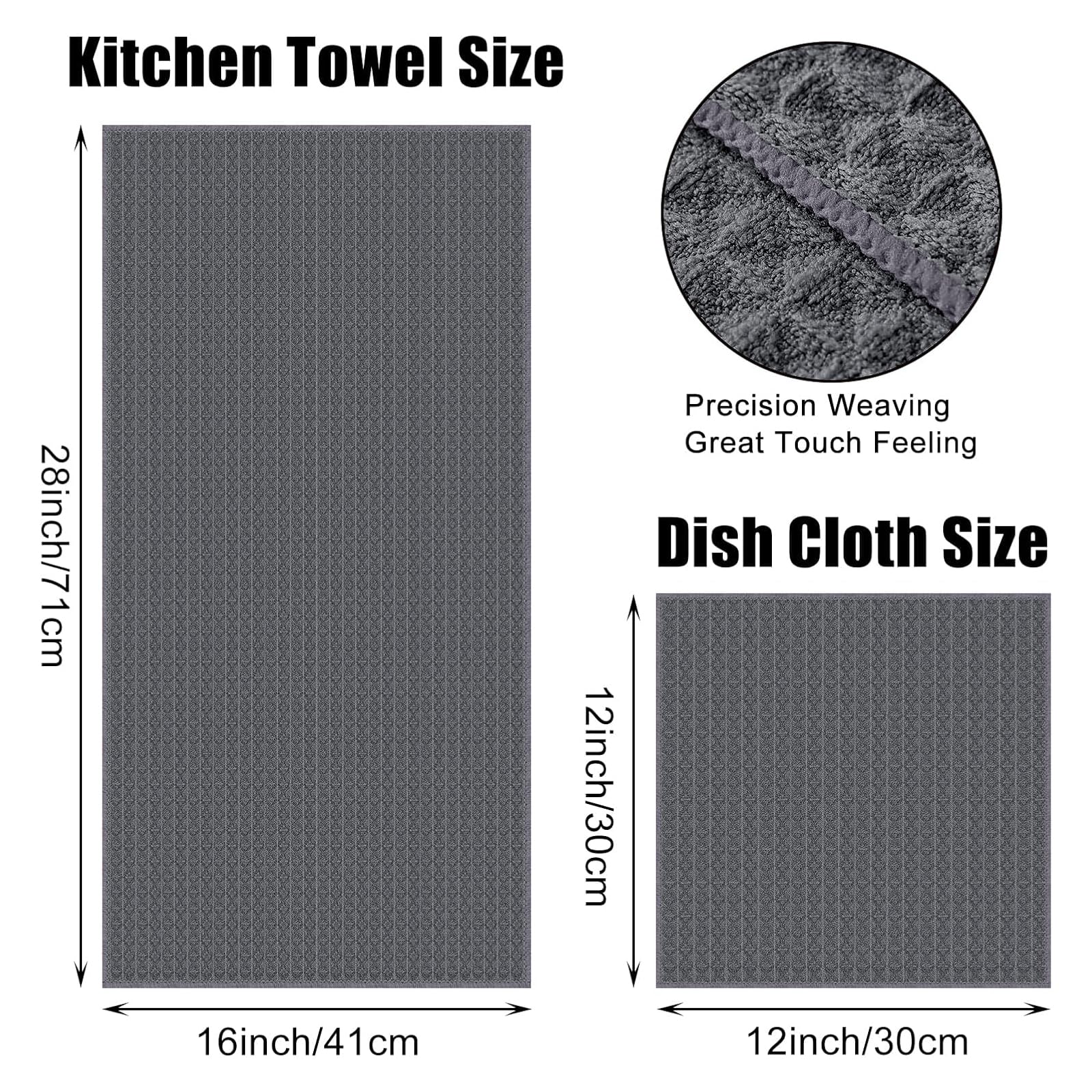Microfiber Kitchen Towels and Dishcloths Sets (12 Count)