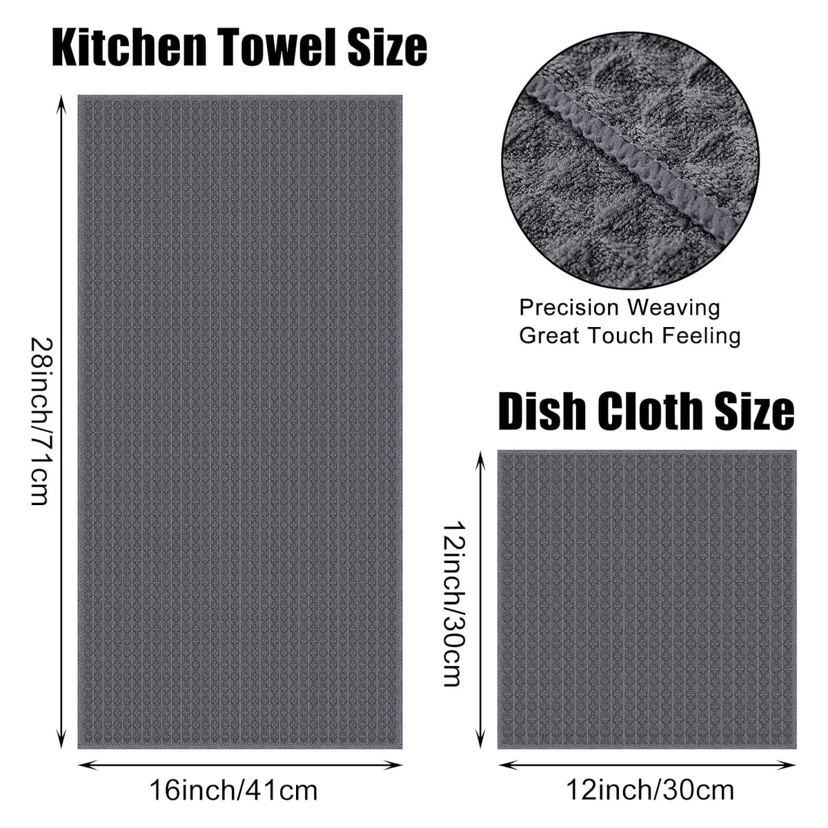 Microfiber Kitchen Towels and Dishcloths Sets (8 Count)